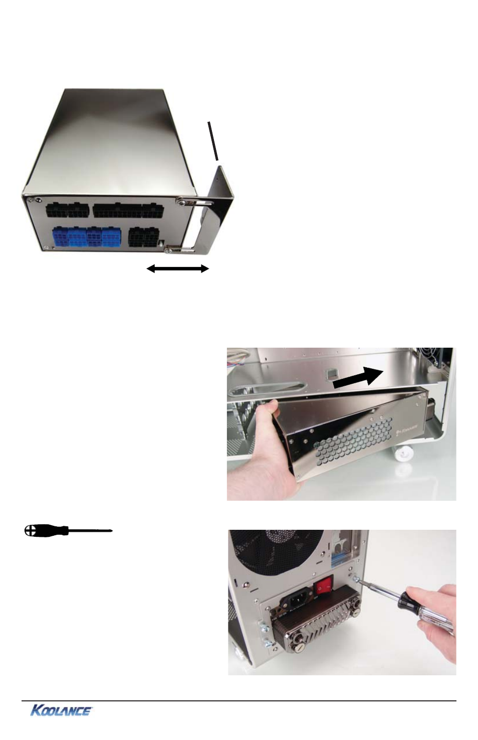 Installation, Support bracket | Koolance PSU-1300ATX-12N User Manual | Page 9 / 13