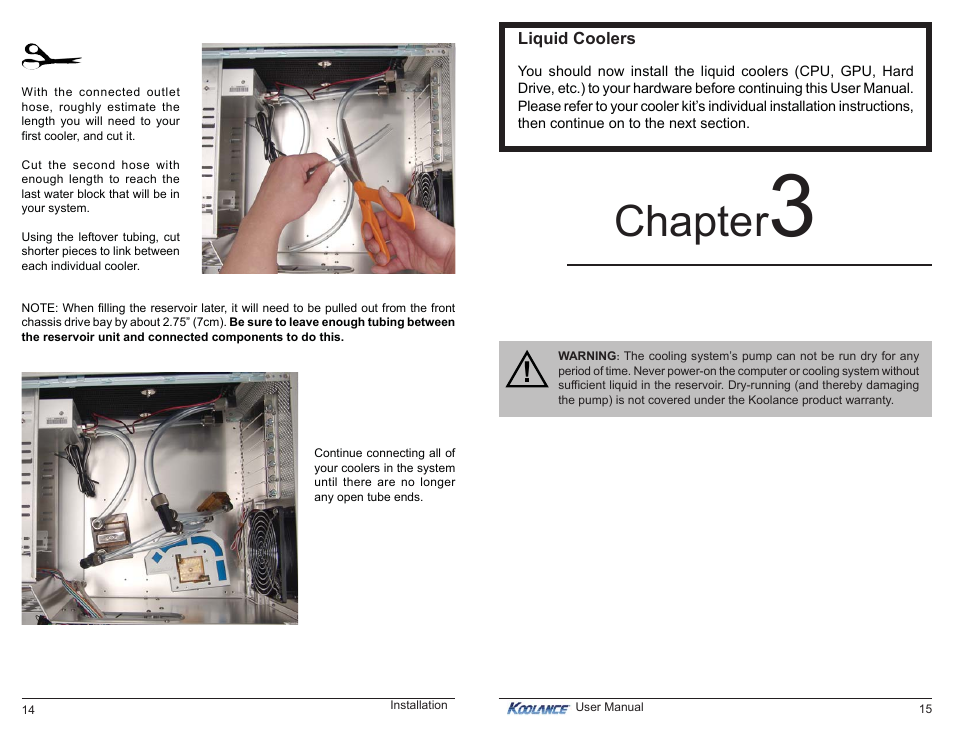 Chapter, Filling & maintenance | Koolance RP-985 User Manual | Page 11 / 15