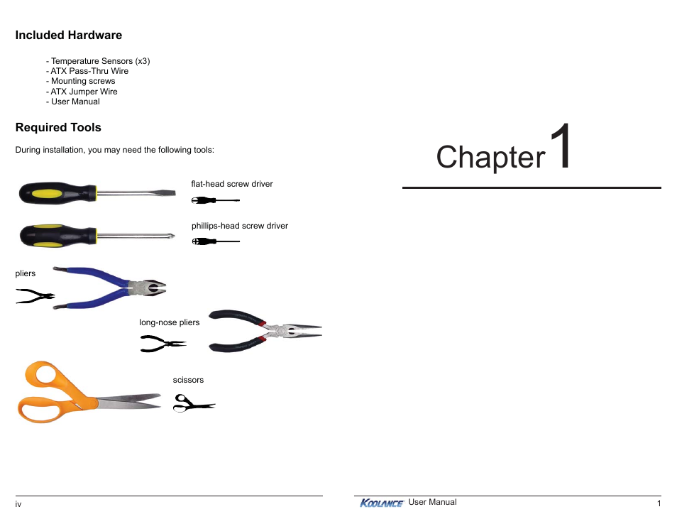 Chapter, System features | Koolance RP-985 User Manual | Page 4 / 15