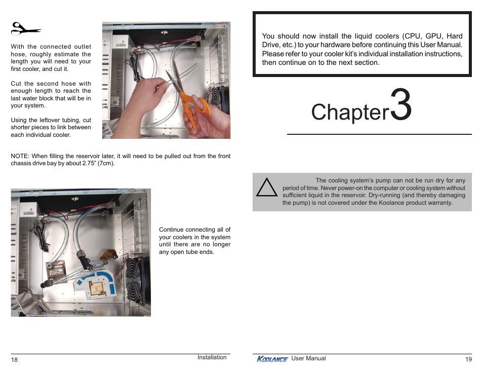 Chapter, Filling & maintenance | Koolance RP-1200 User Manual | Page 13 / 17