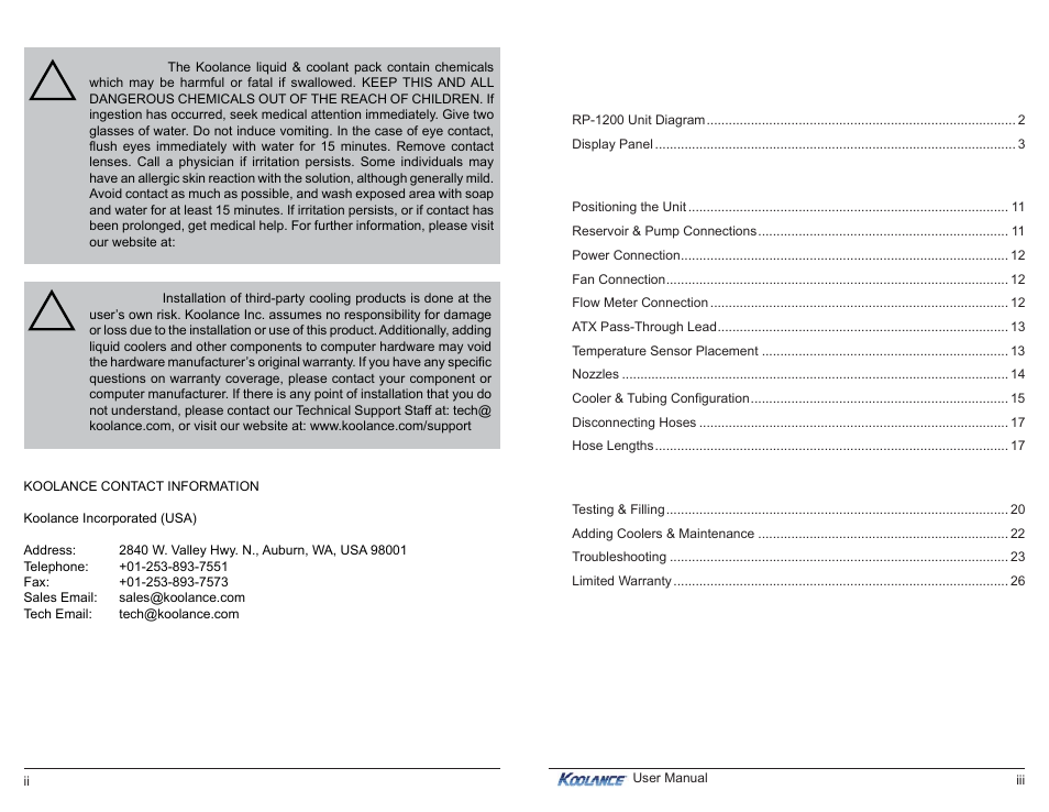 Koolance RP-1200 User Manual | Page 3 / 17