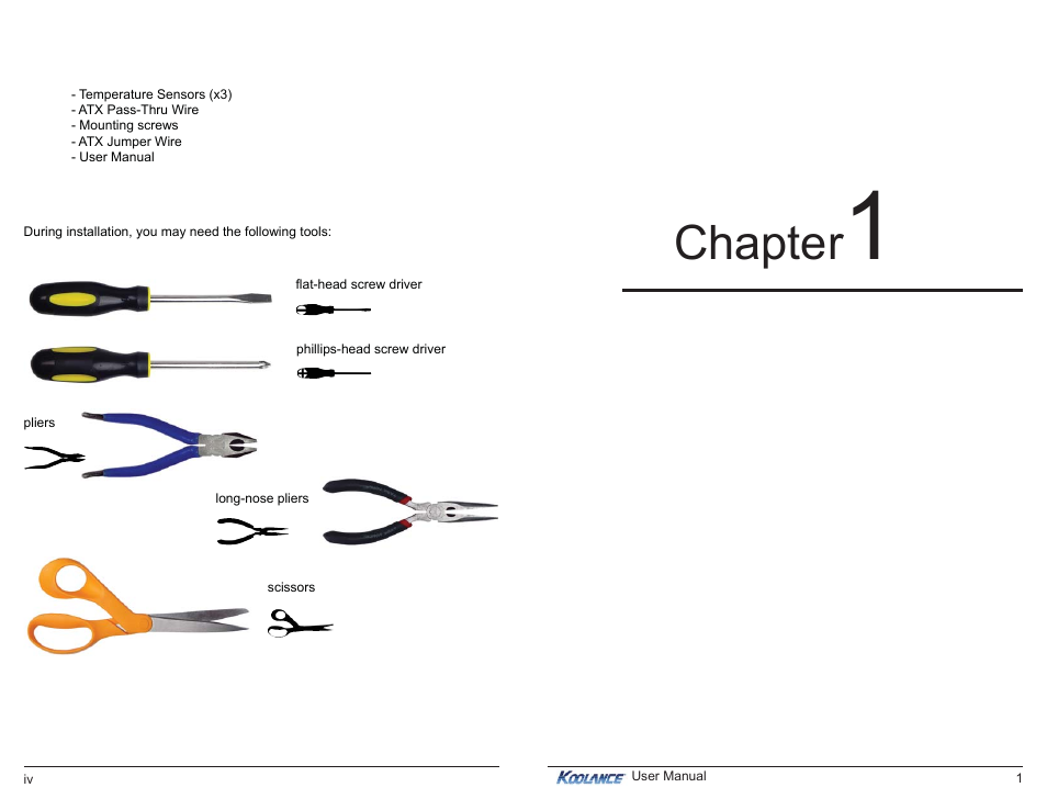 Chapter, System features | Koolance RP-1200 User Manual | Page 4 / 17