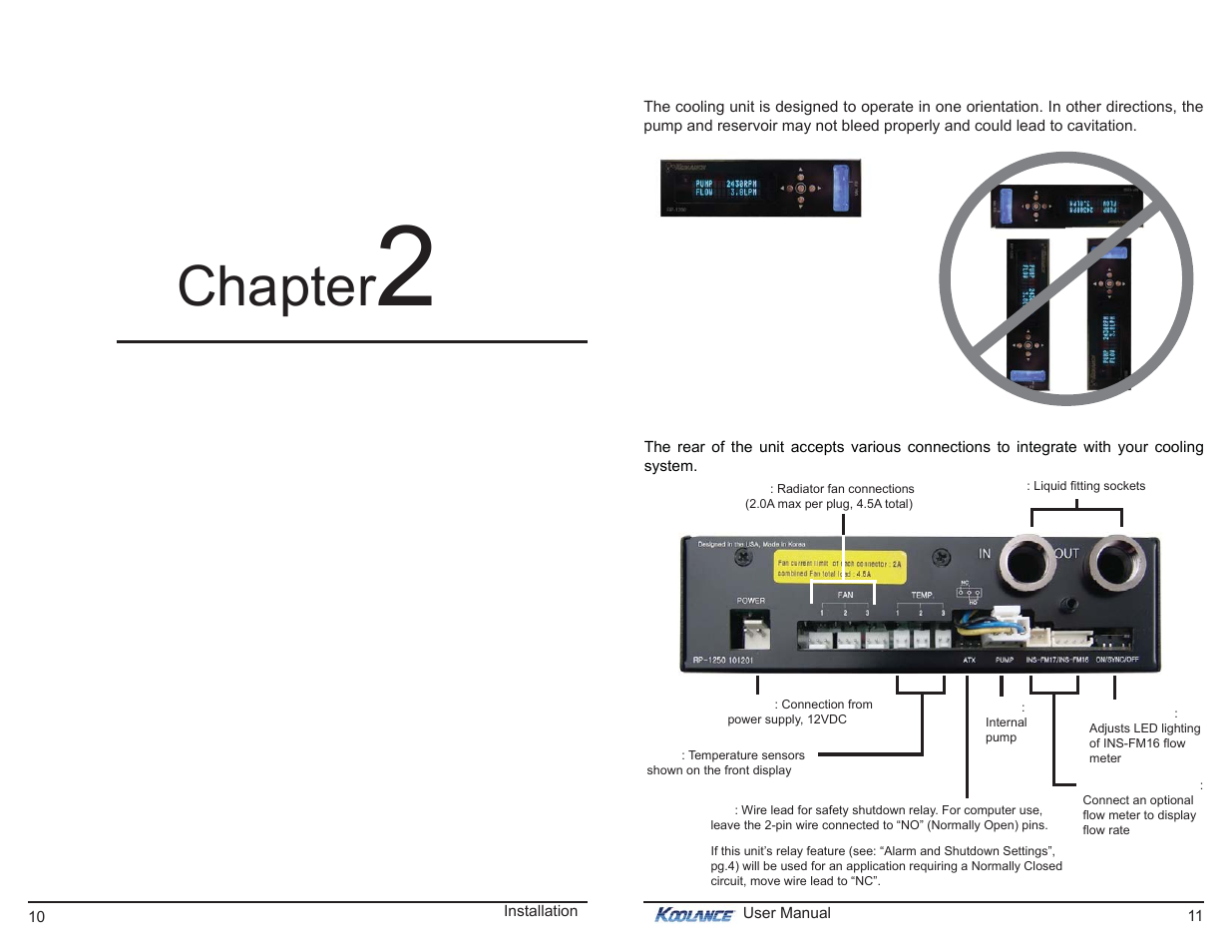 Chapter, Installation | Koolance RP-1250-R User Manual | Page 9 / 17