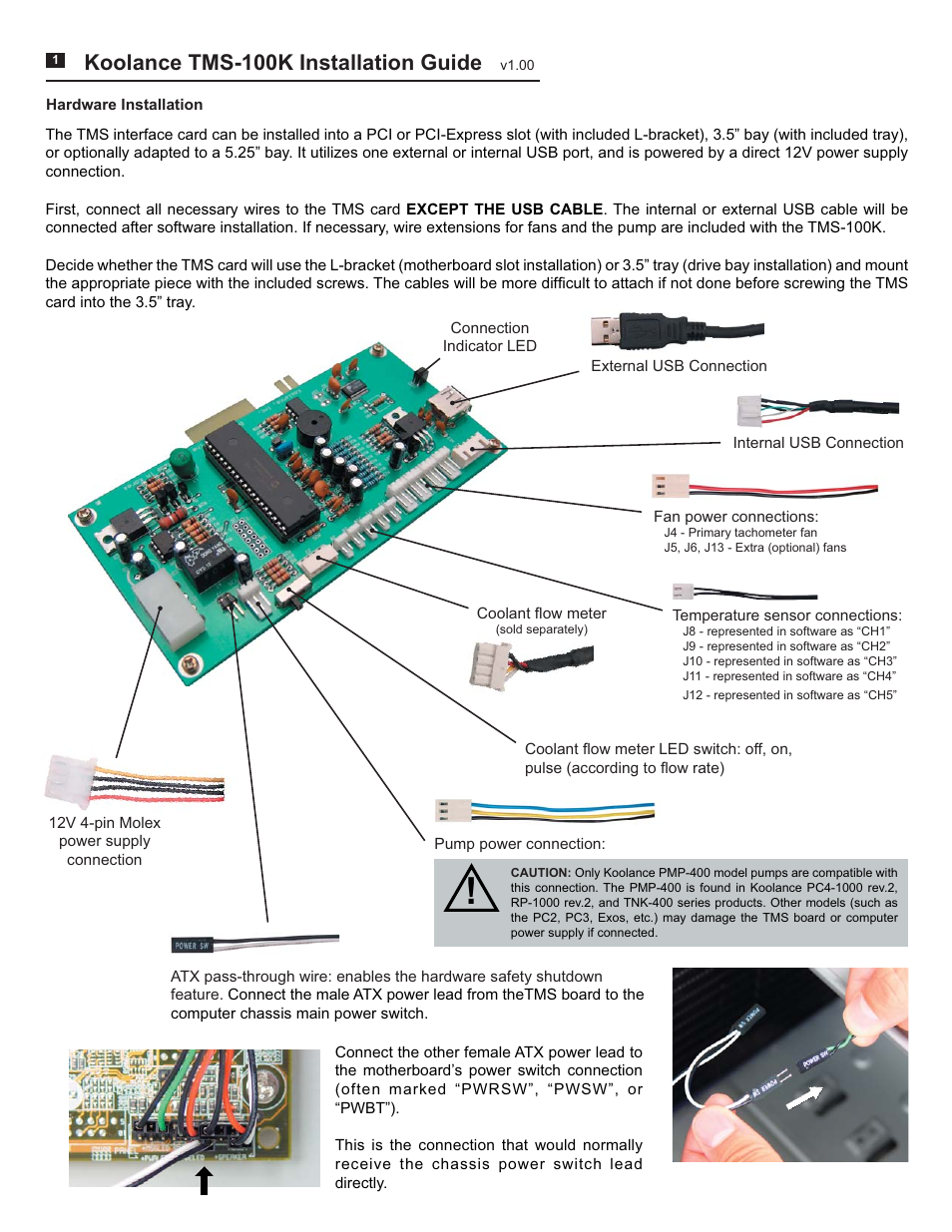 Koolance TMS-100K User Manual | 2 pages