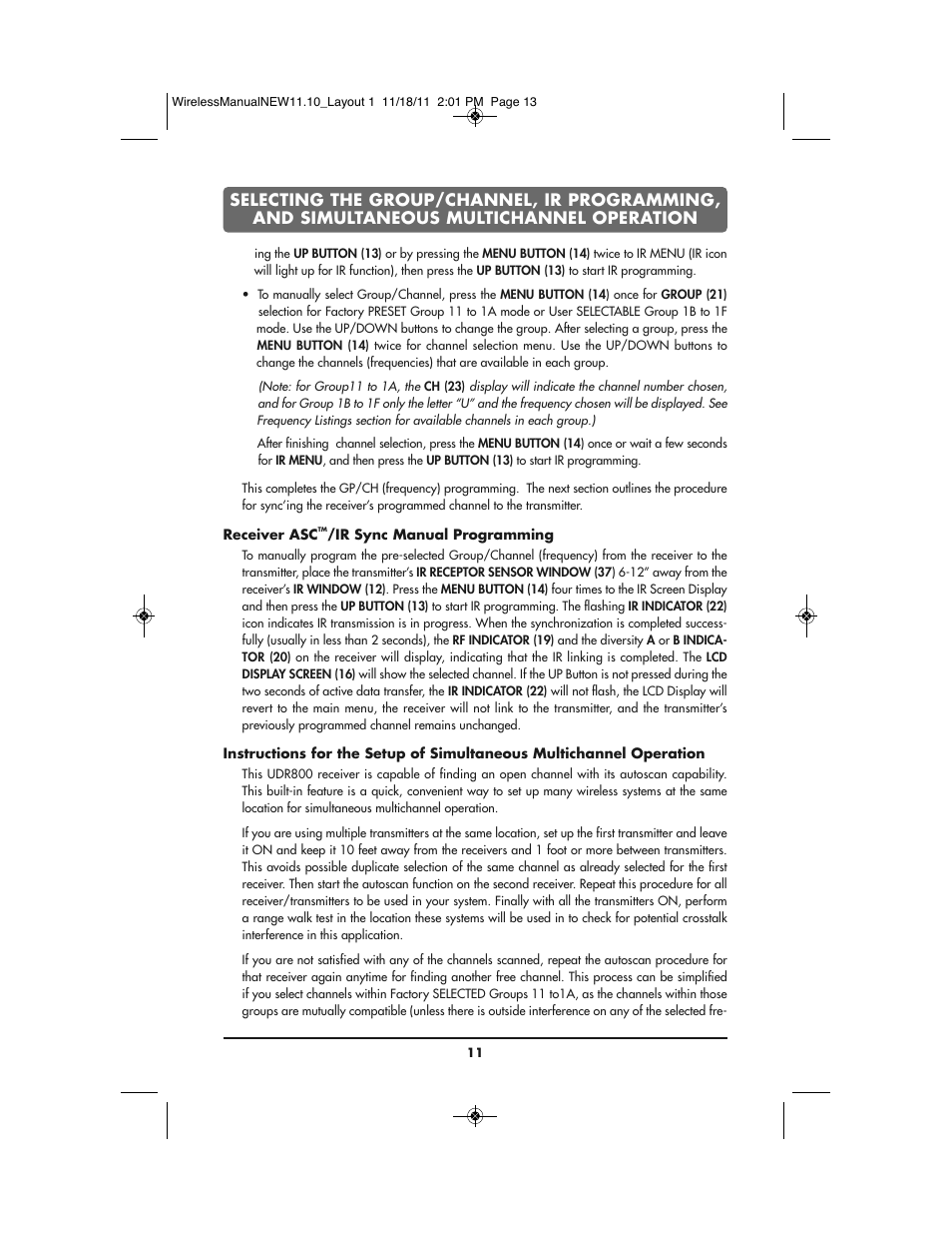 Bogen UDMS800BP User Manual | Page 13 / 20