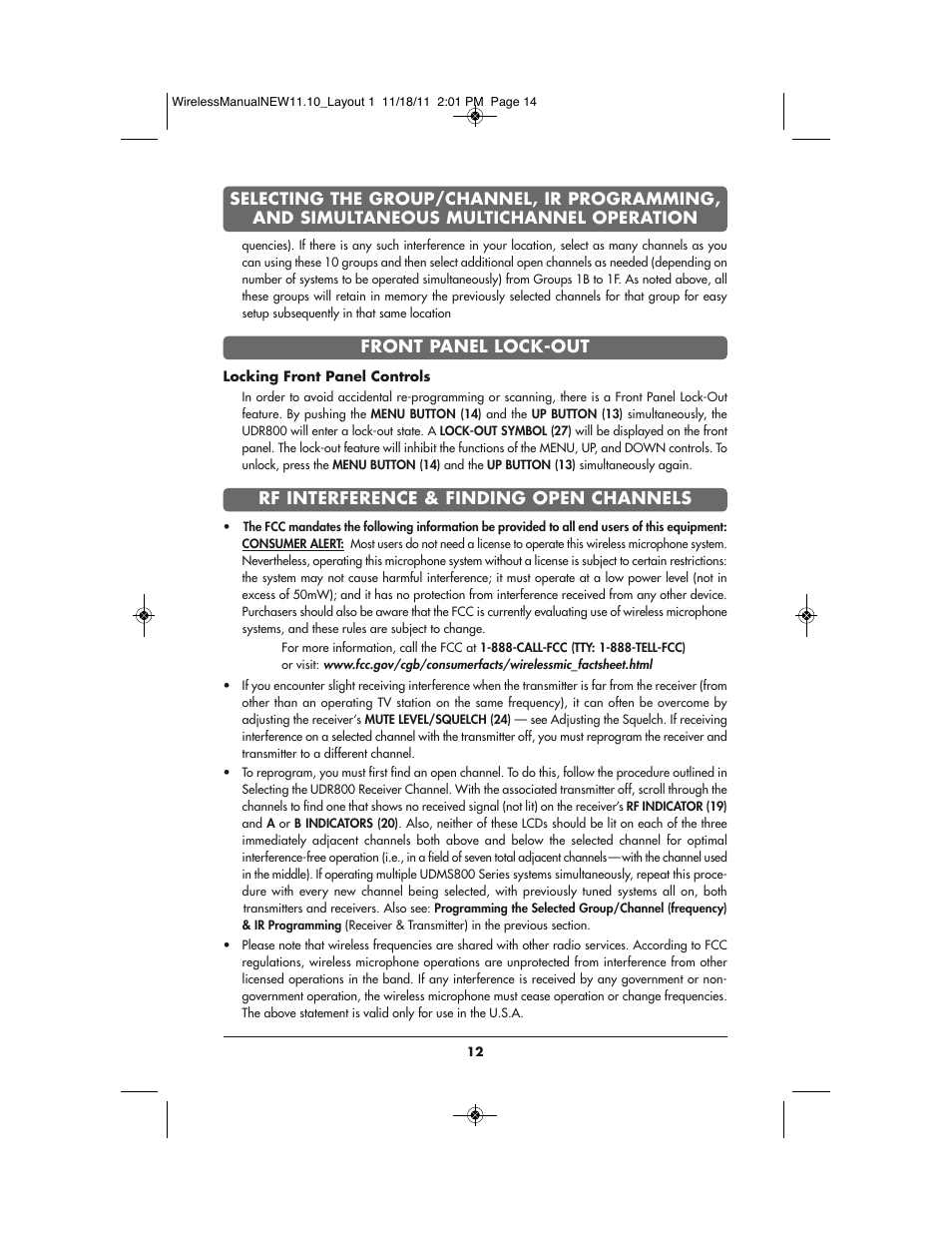 Bogen UDMS800BP User Manual | Page 14 / 20