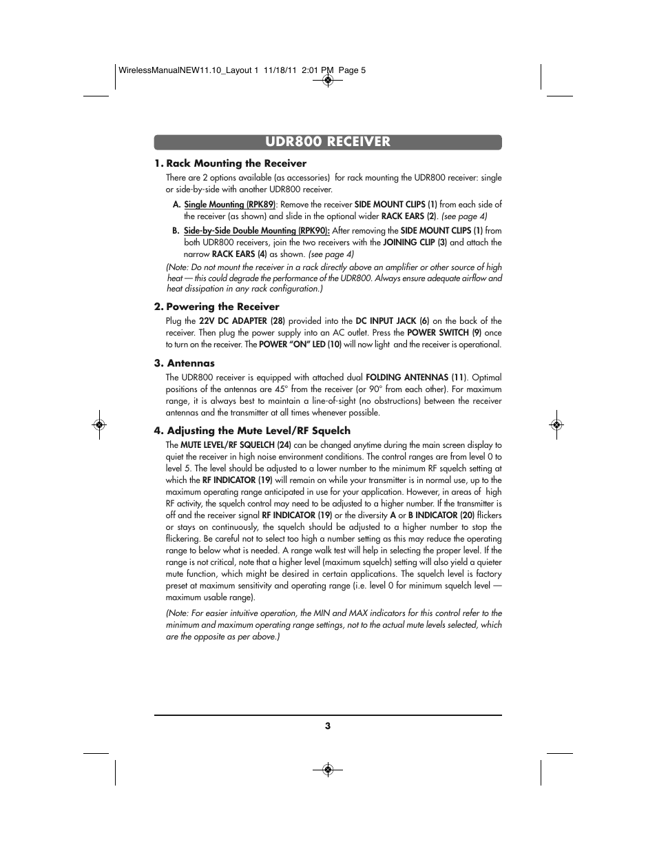 Udr800 receiver | Bogen UDMS800BP User Manual | Page 5 / 20