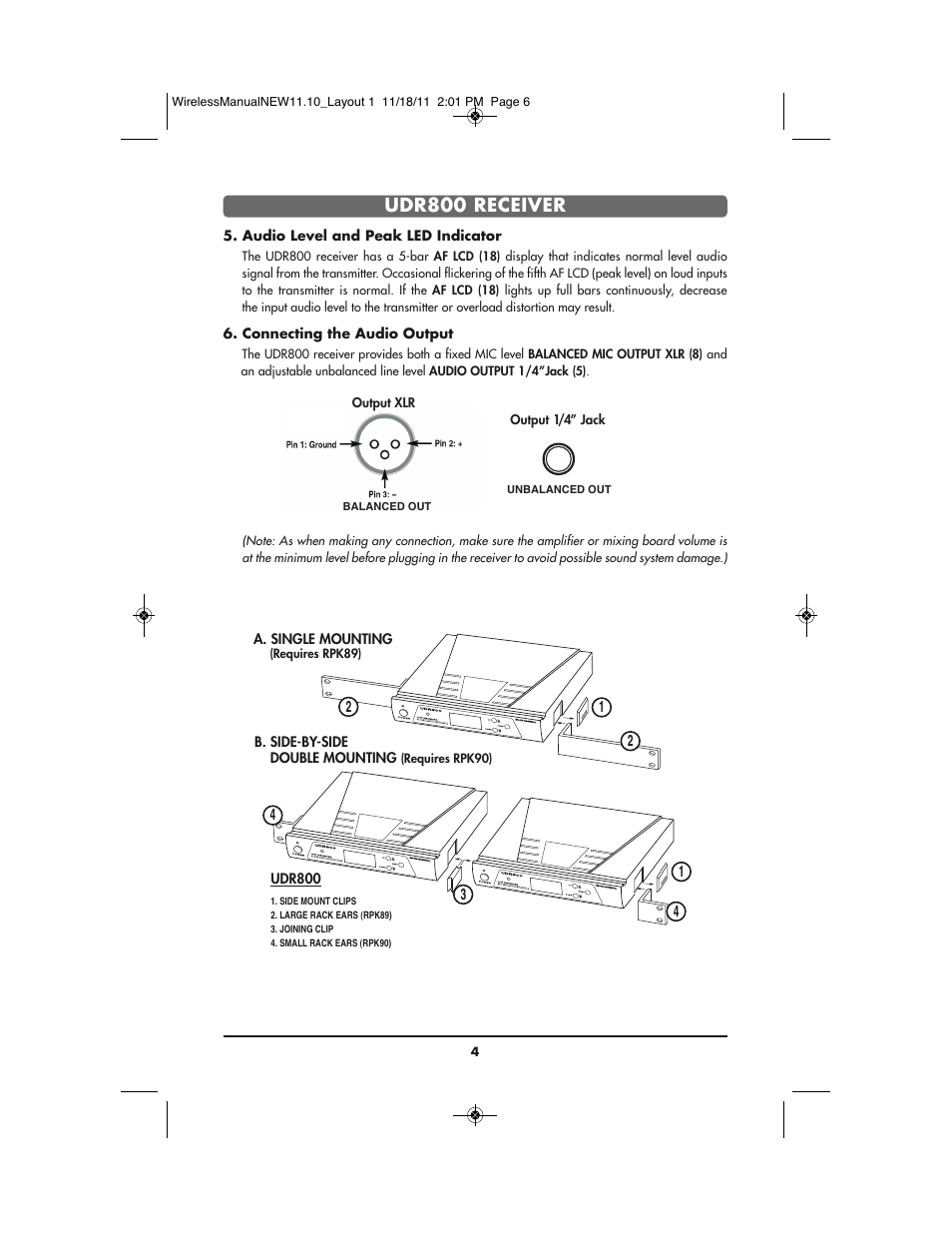 Udr800 receiver | Bogen UDMS800BP User Manual | Page 6 / 20