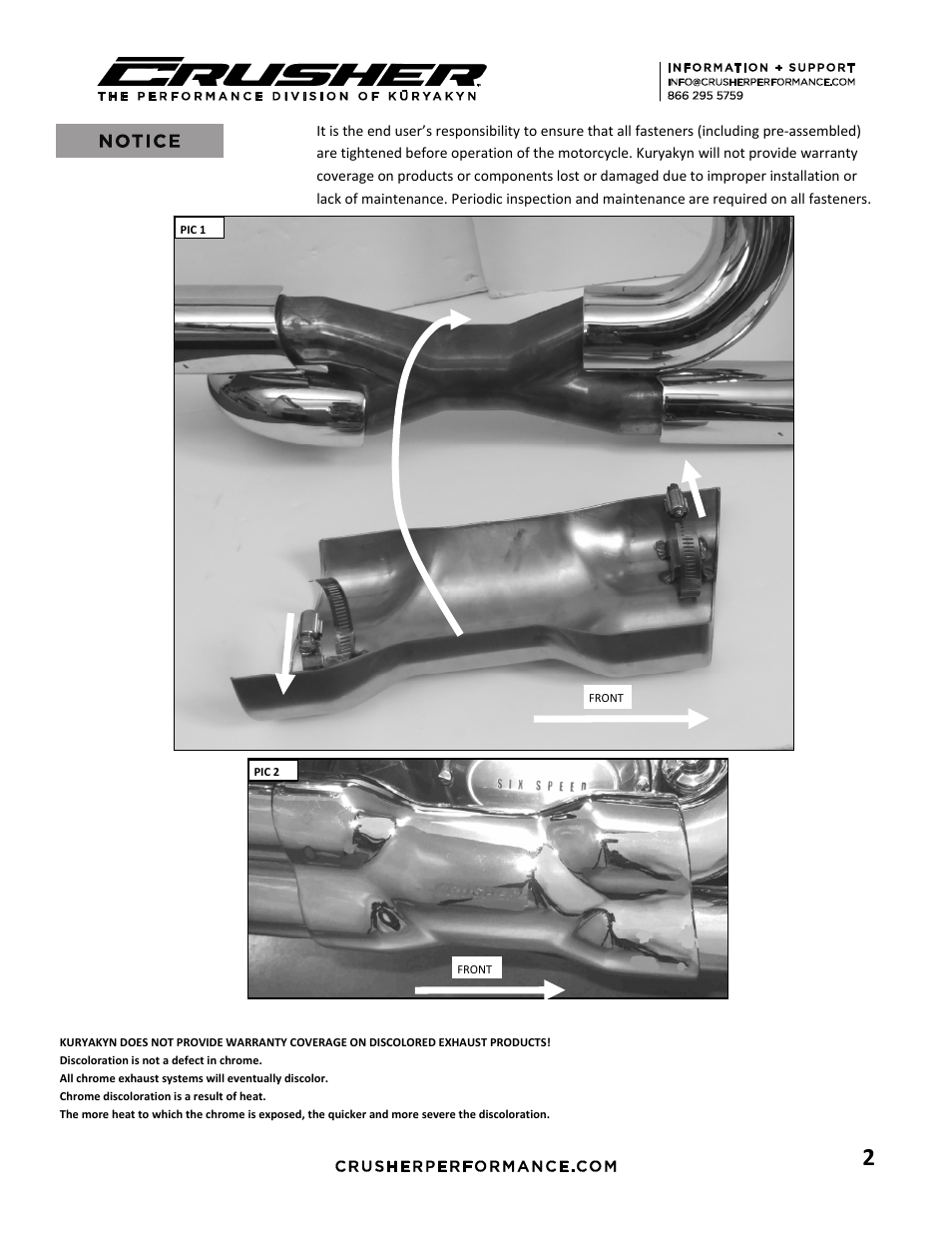 Kuryakyn 557 CLEAN CHROME HEAT SHIELD FOR POWER CELL User Manual | Page 2 / 3