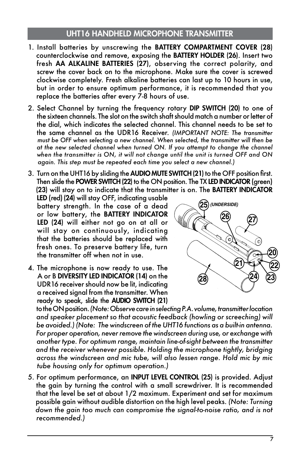 Uht16.handheld.microphone.transmitter | Bogen UDMS16BP User Manual | Page 7 / 12