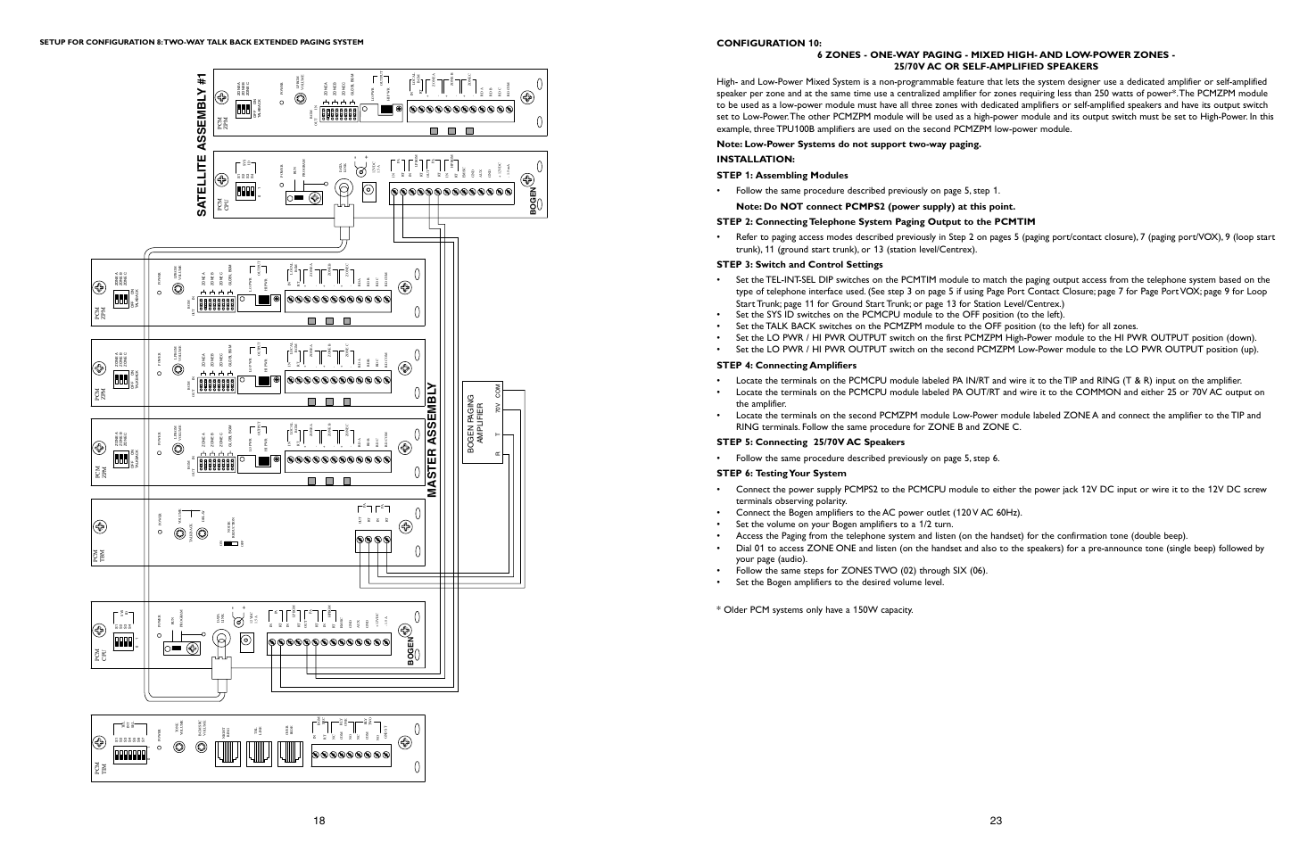 Sa tellite assembl y #1 master assembl y, Bogen, Bogen p a ging amplifier | Bogen PCM2000 User Manual | Page 17 / 38
