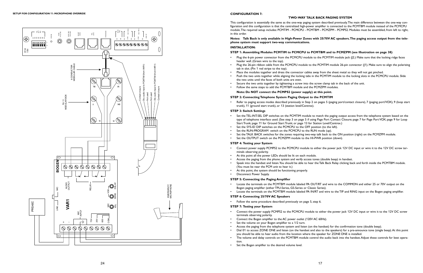 Var1, Bogen | Bogen PCM2000 User Manual | Page 23 / 38