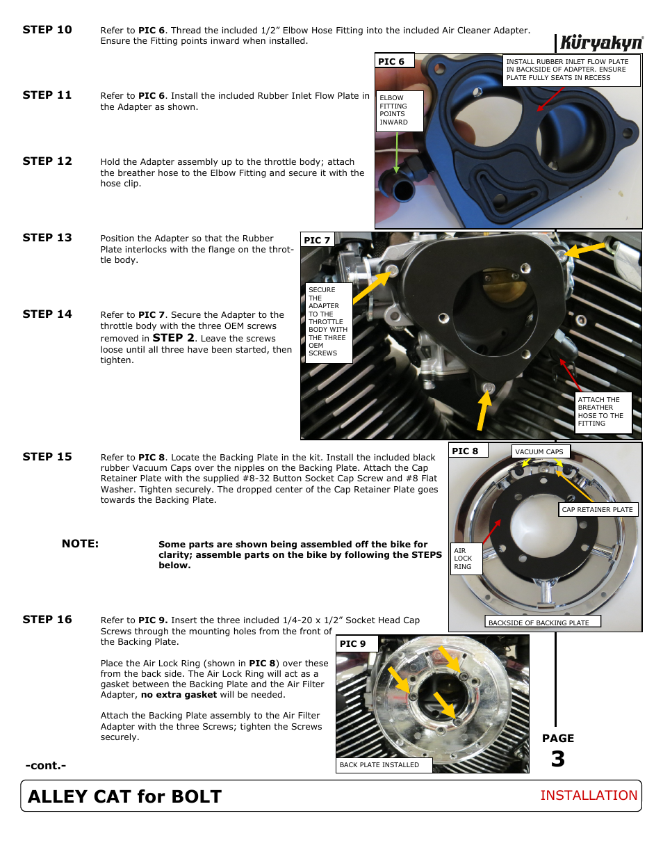 Alley cat for bolt, Installation | Kuryakyn 9529 ALLEY CAT for BOLT User Manual | Page 3 / 4