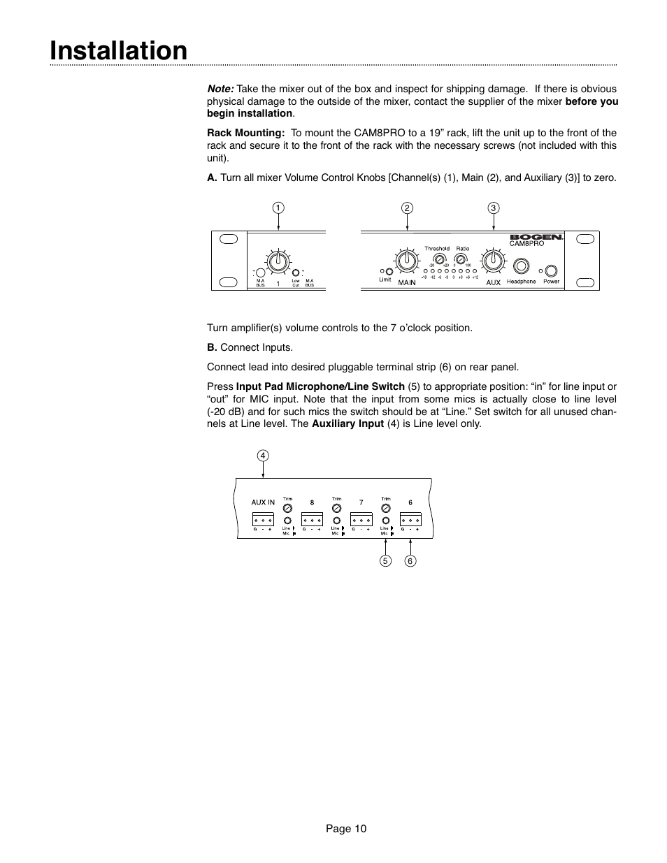 Installation | Bogen CAM8PRO User Manual | Page 10 / 24