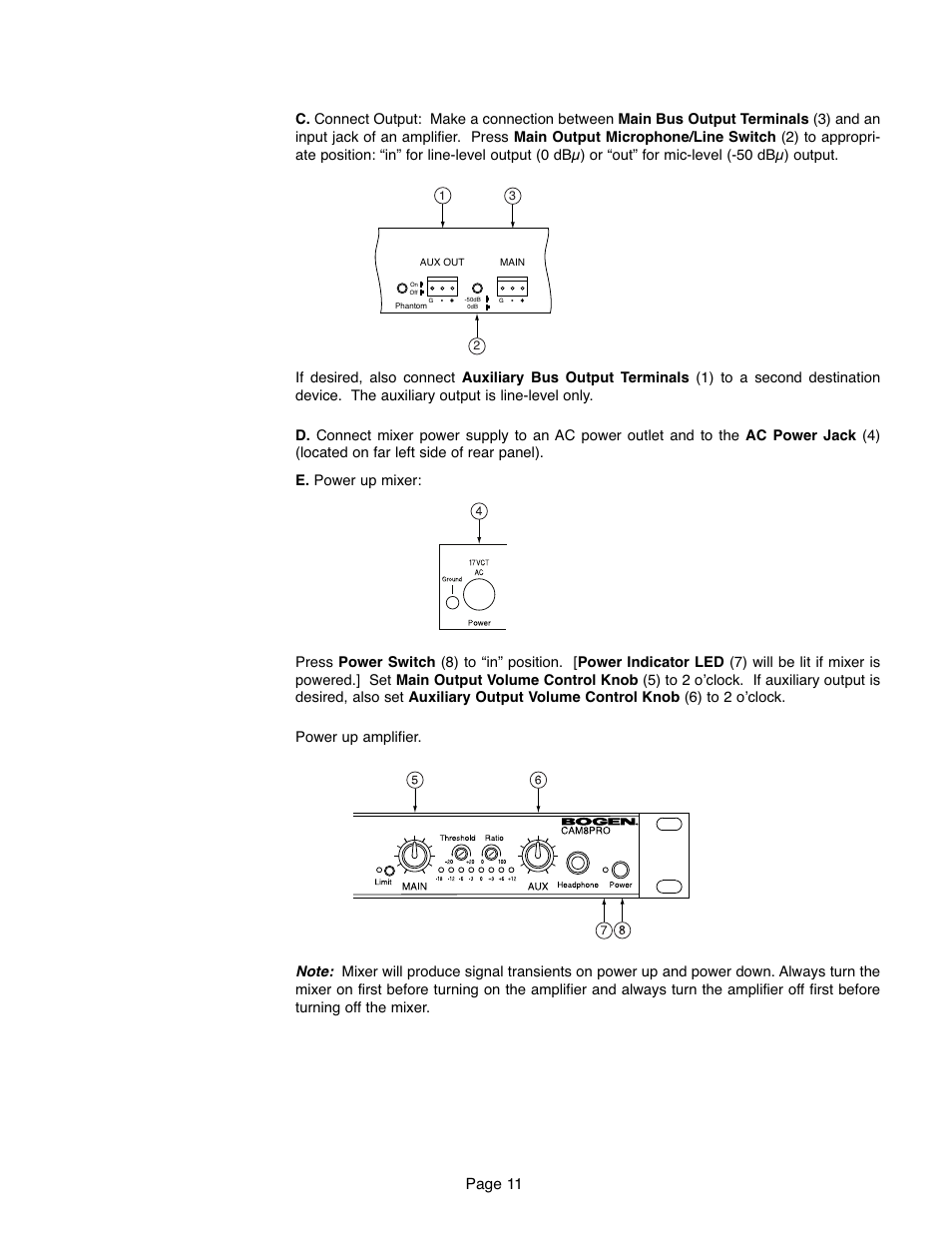 Page 11 | Bogen CAM8PRO User Manual | Page 11 / 24