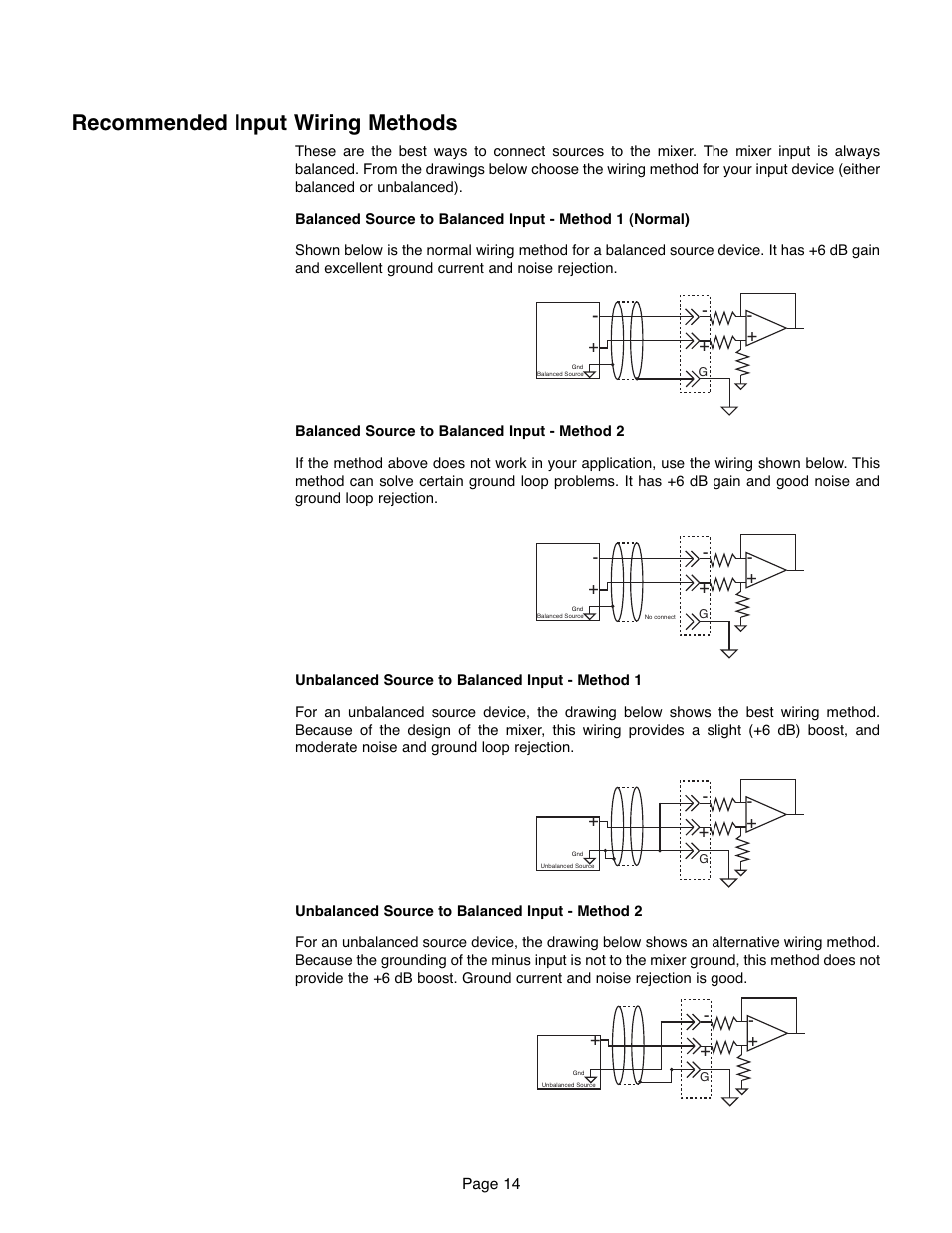 Recommended input wiring methods | Bogen CAM8PRO User Manual | Page 14 / 24