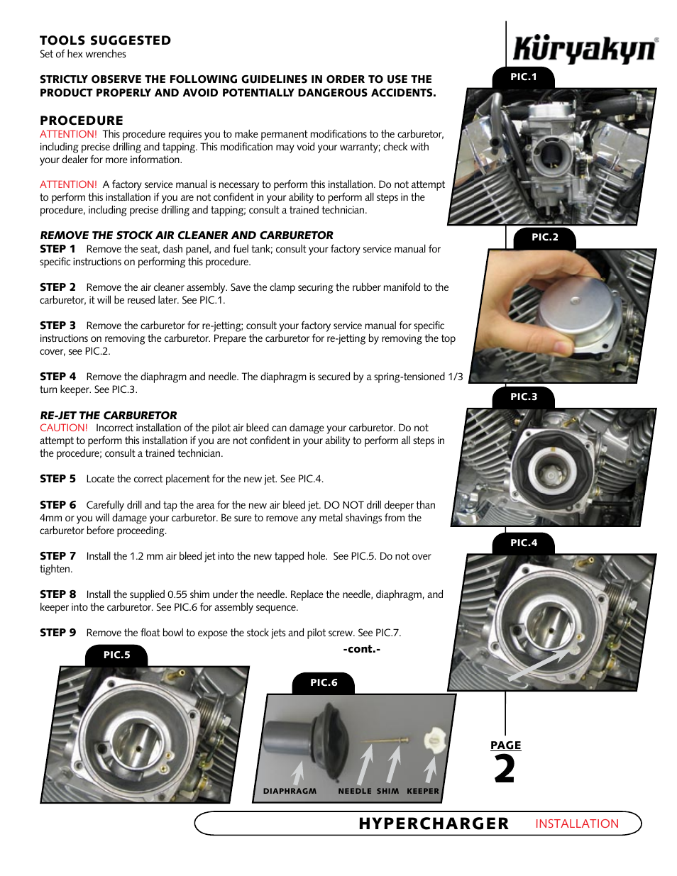 Hypercharger | Kuryakyn 9432 HONDA HYPERCHARGER KIT User Manual | Page 2 / 4