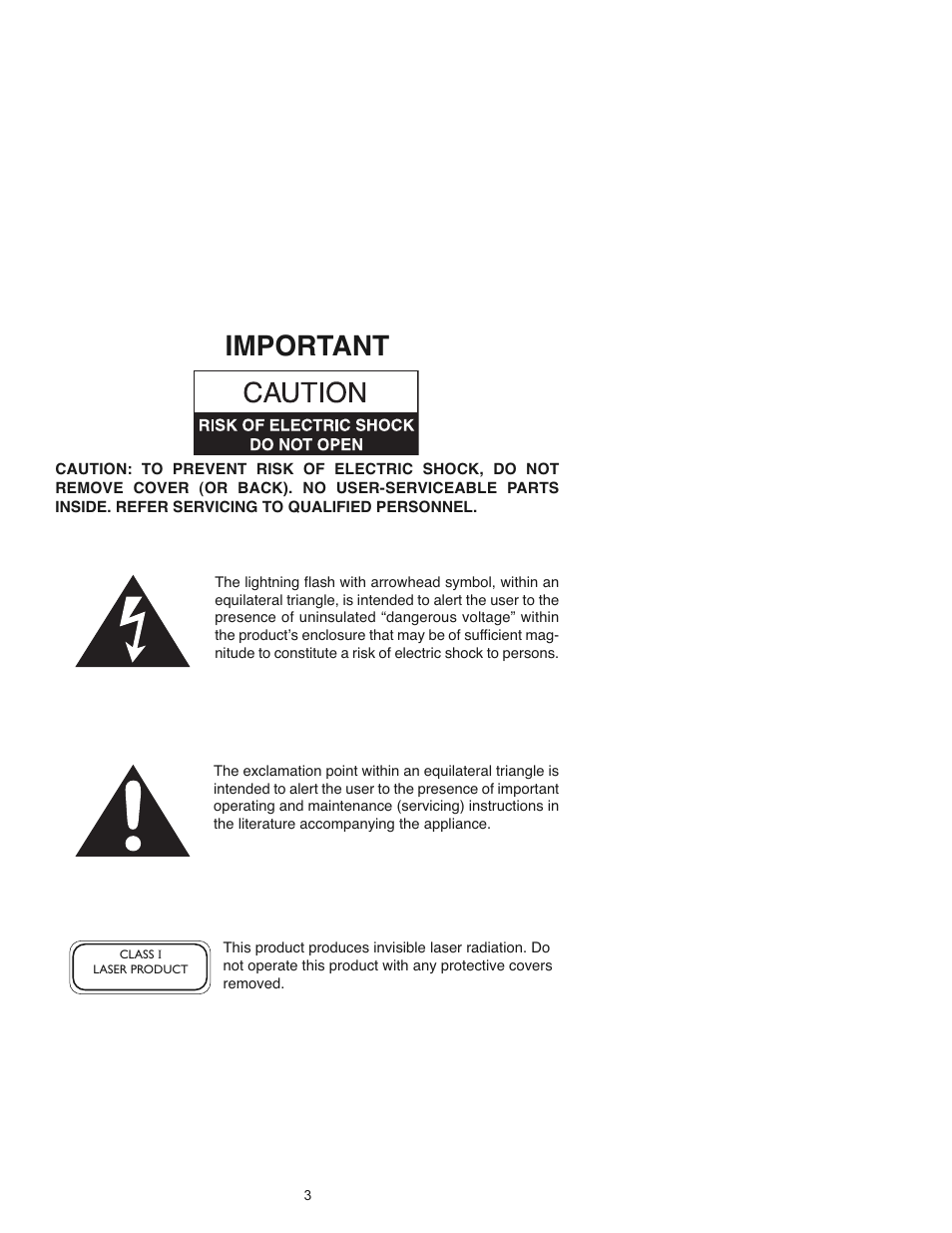 Important | Bogen CDR1 User Manual | Page 3 / 8