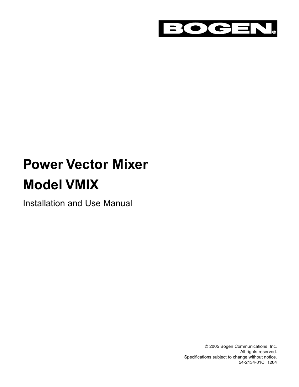 Bogen VMIX User Manual | 16 pages