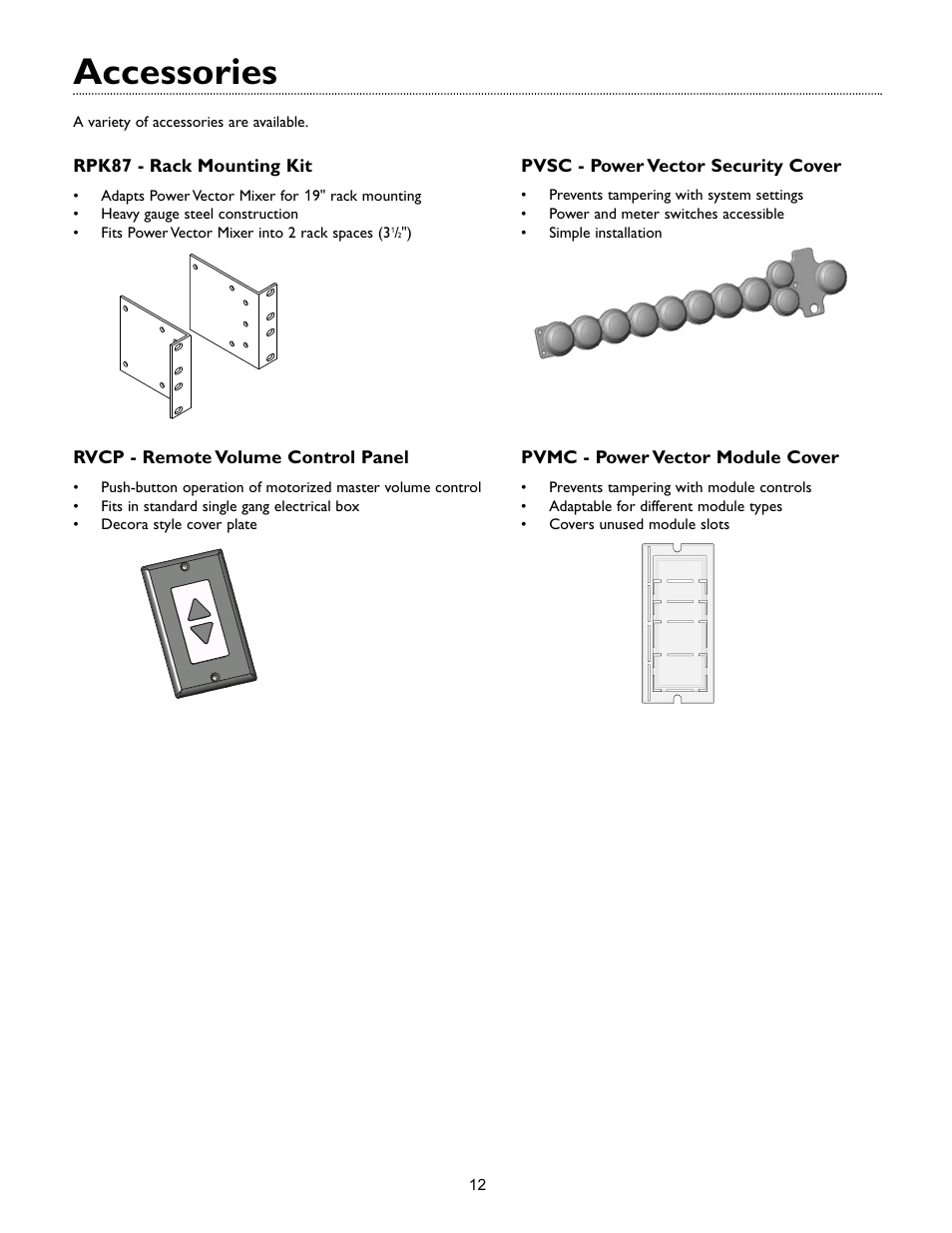 Accessories | Bogen VMIX User Manual | Page 14 / 16