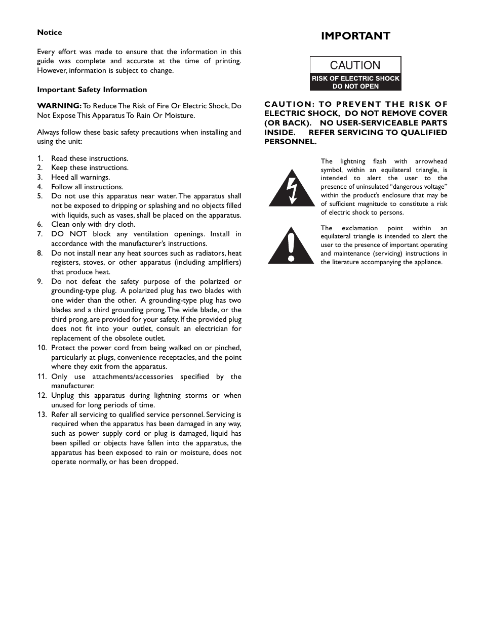 Important | Bogen VMIX User Manual | Page 2 / 16