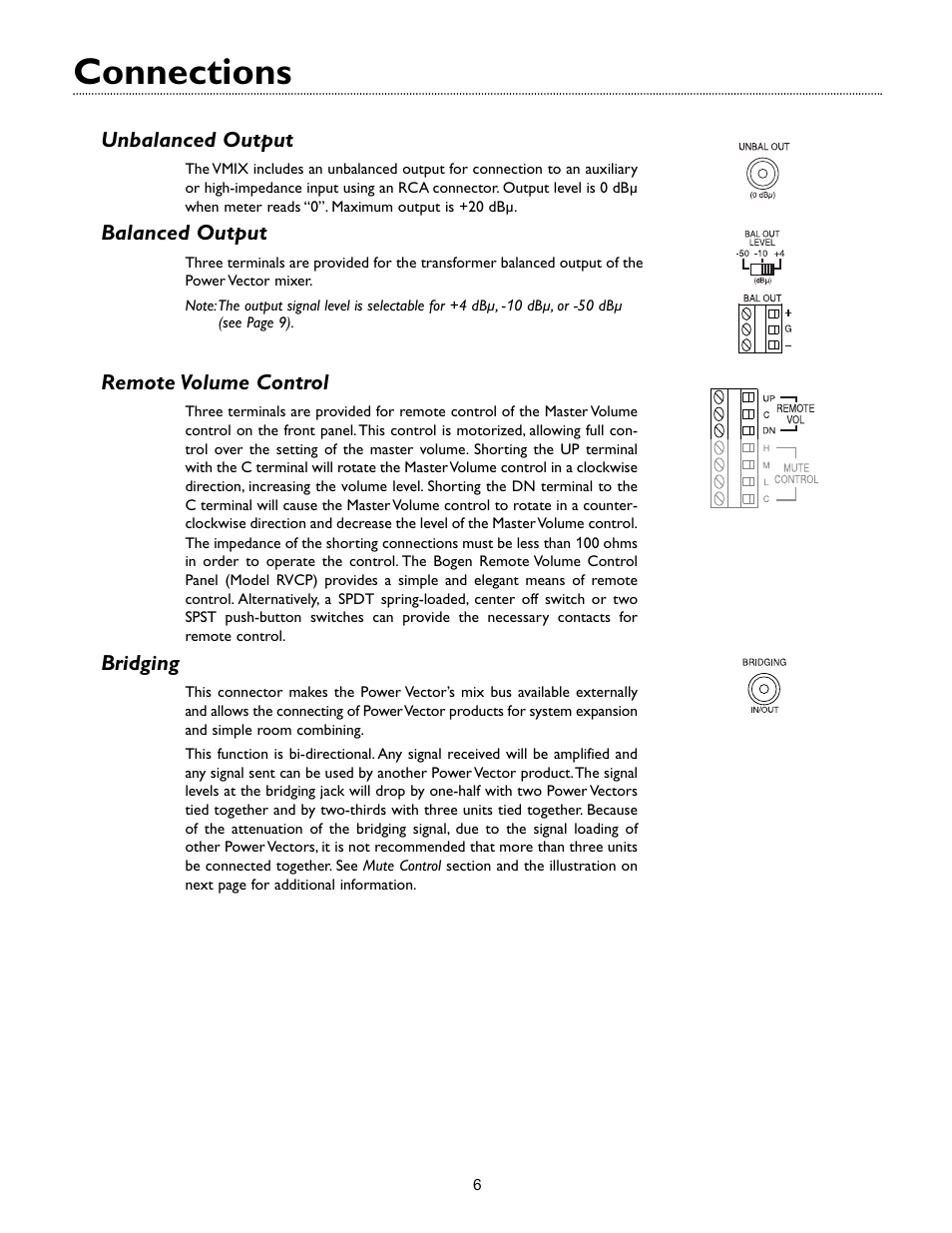Connections | Bogen VMIX User Manual | Page 8 / 16