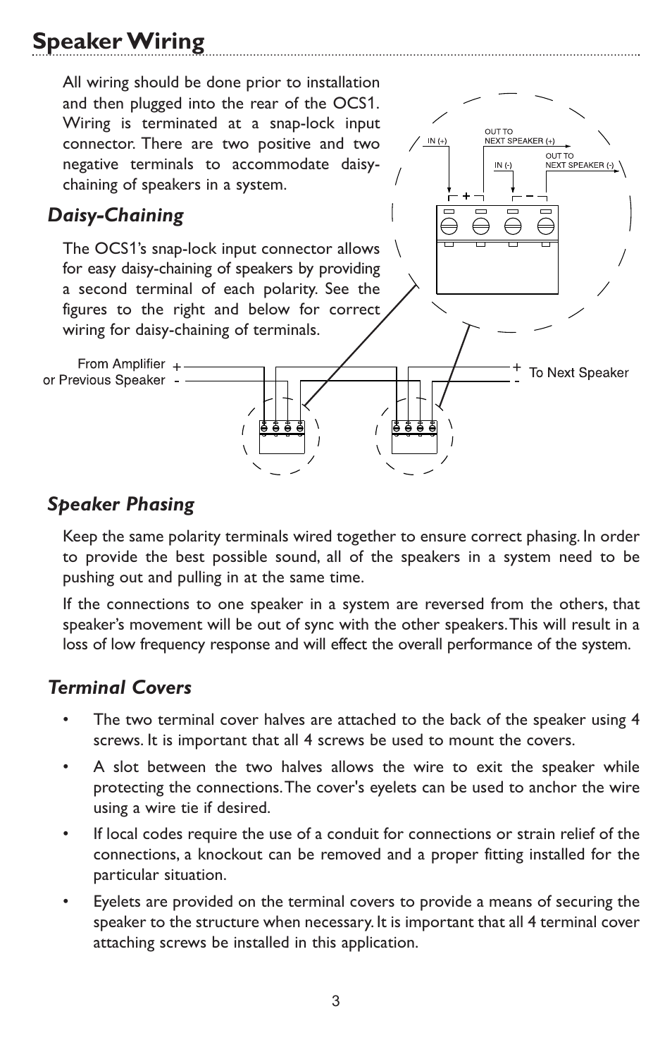 Speaker wiring | Bogen OCS1 User Manual | Page 5 / 8