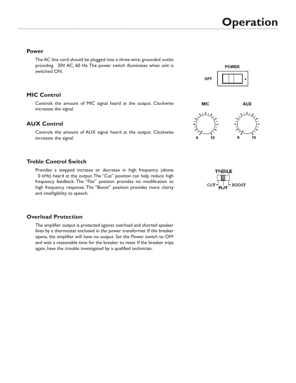 Operation | Bogen GA6A User Manual | Page 7 / 8