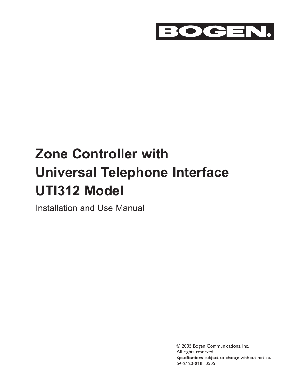 Bogen UTI312 User Manual | 32 pages