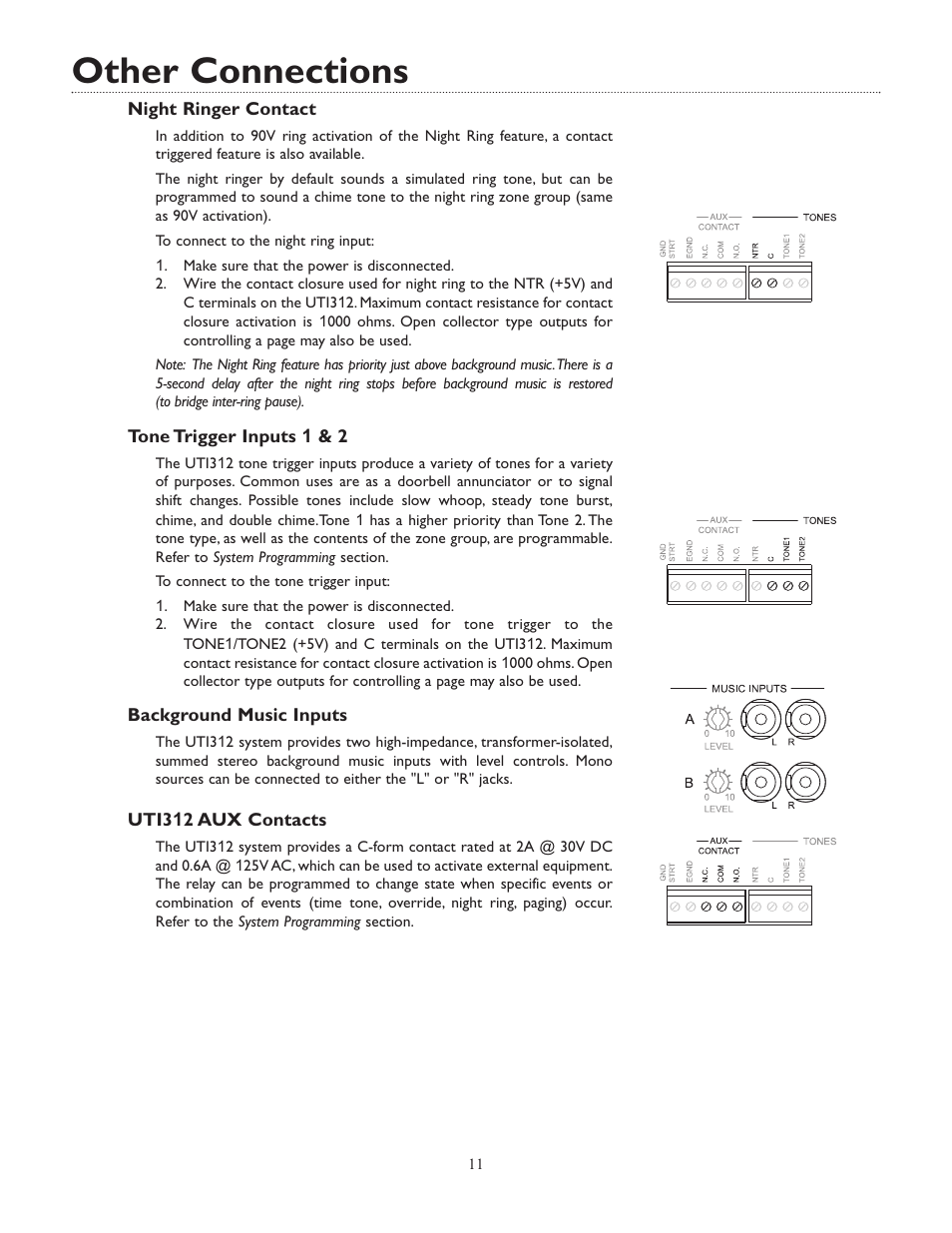 Other connections | Bogen UTI312 User Manual | Page 11 / 32