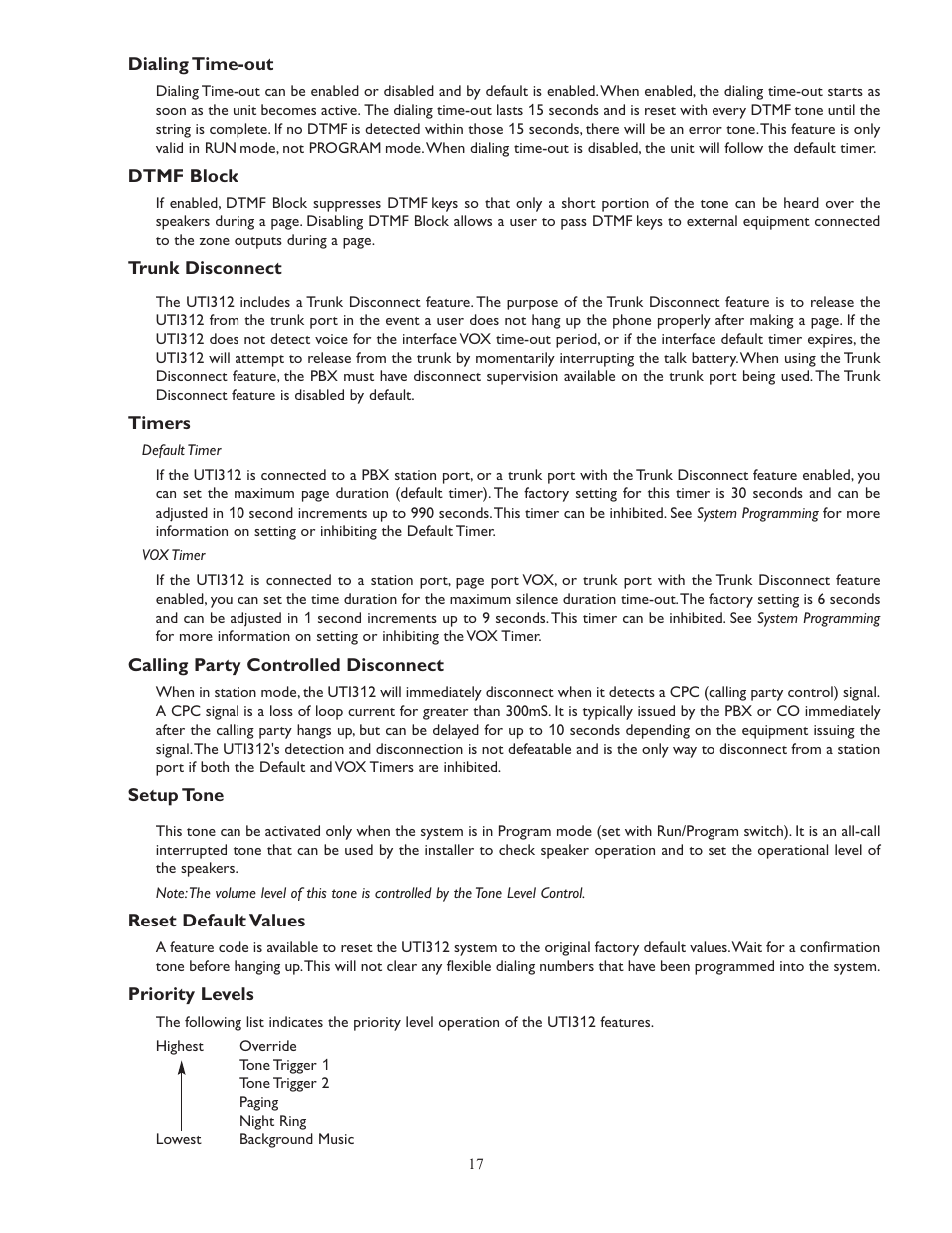 Bogen UTI312 User Manual | Page 17 / 32