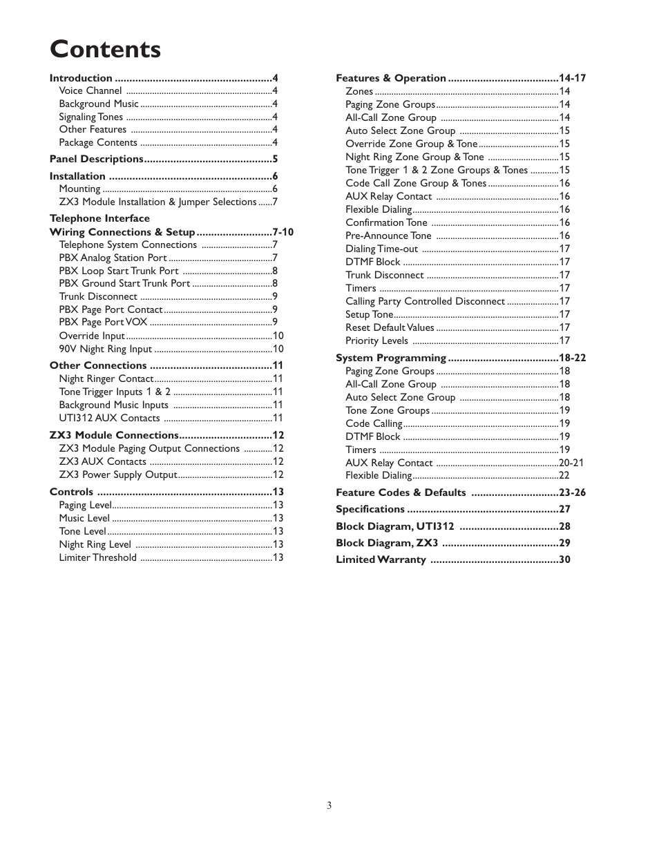 Bogen UTI312 User Manual | Page 3 / 32