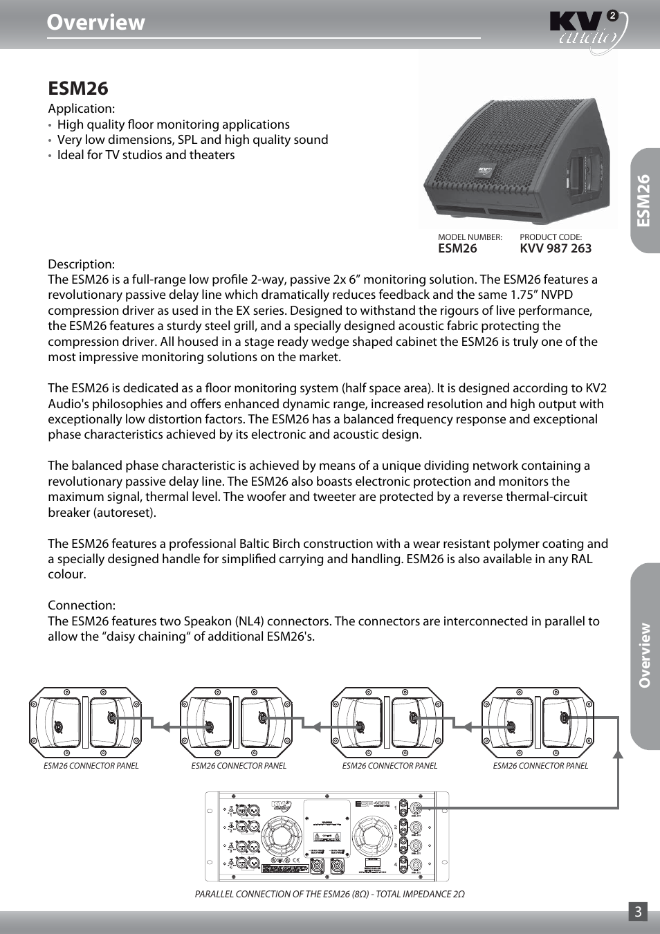 Overview, Esm26, Overview 3 | KV2 Audio ESM12 User Guide User Manual | Page 3 / 12