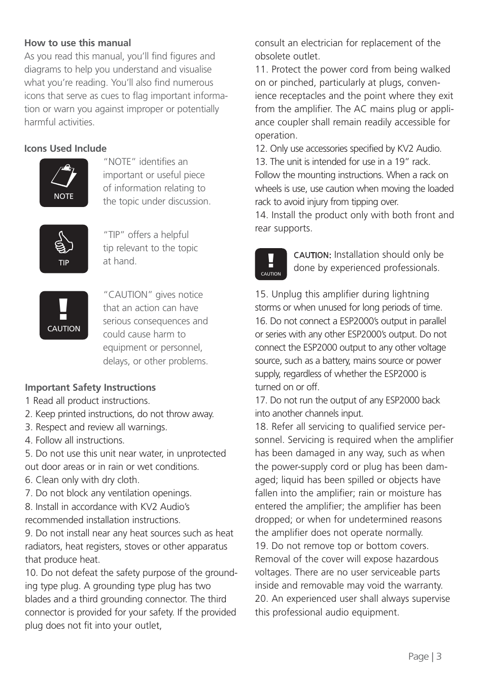 KV2 Audio ESP2000 User Manual | Page 3 / 12