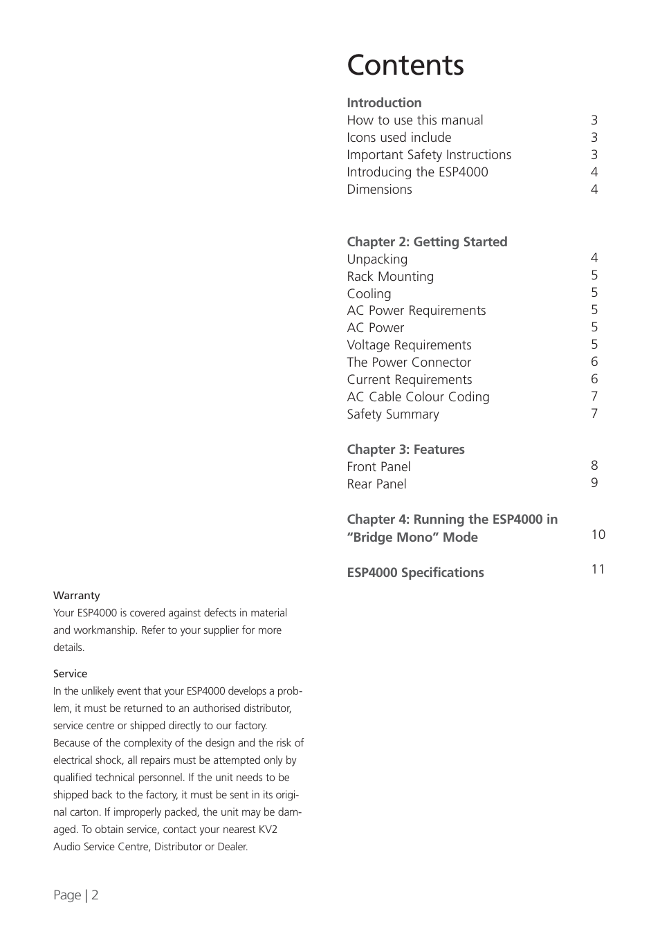 KV2 Audio ESP4000 User Manual | Page 2 / 12