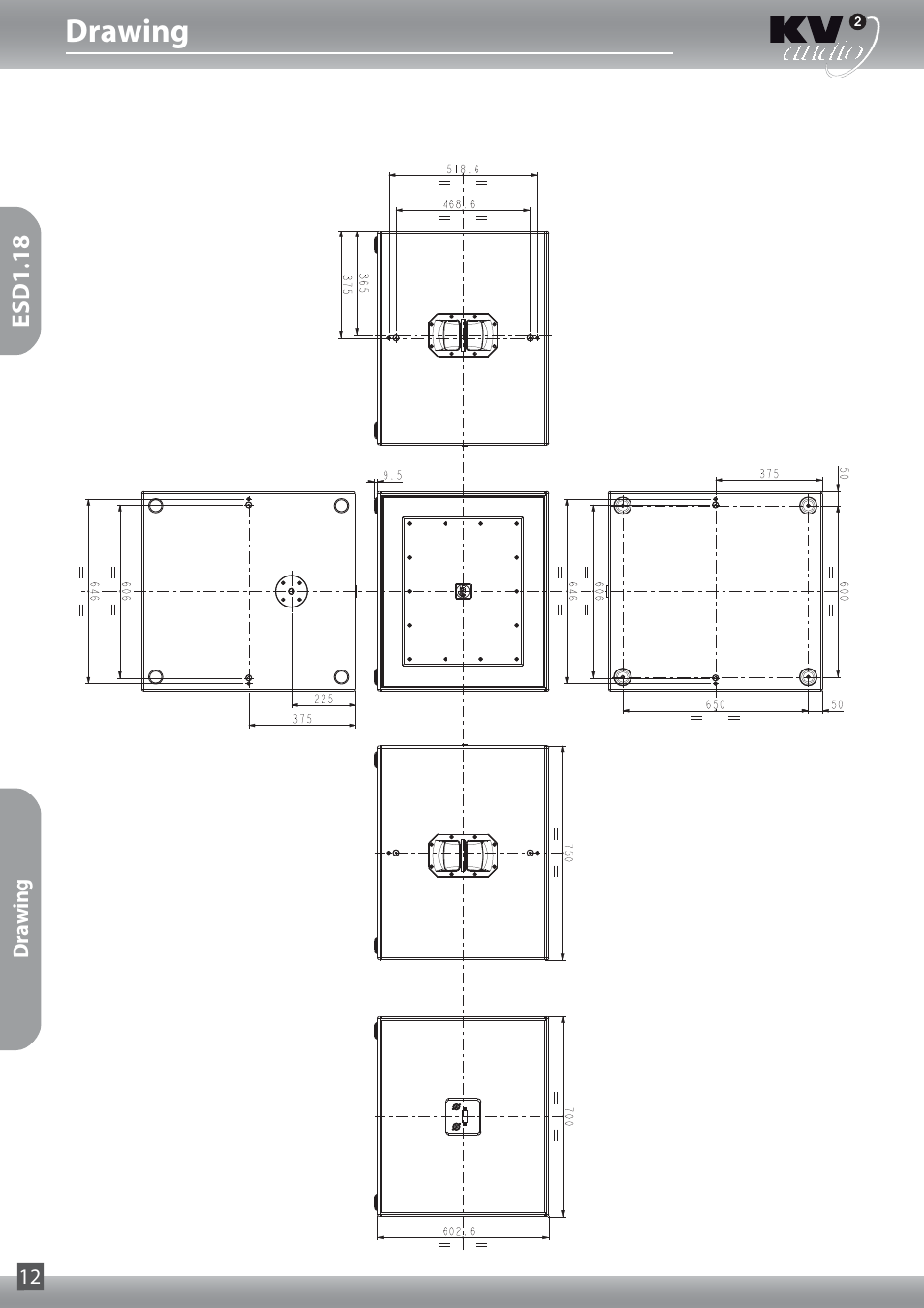 Drawing | KV2 Audio ESD1.18 User Manual | Page 12 / 16