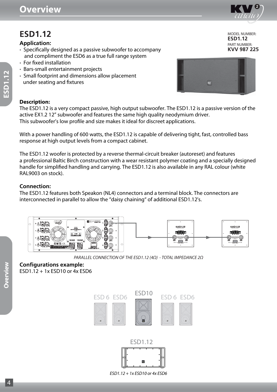 Overview, Esd1.12 | KV2 Audio ESD1.18 User Manual | Page 4 / 16