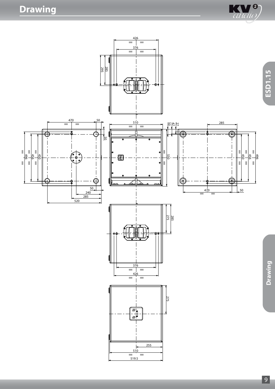 Drawing, Esd1.15, Drawing 9 | KV2 Audio ESD1.18 User Manual | Page 9 / 16