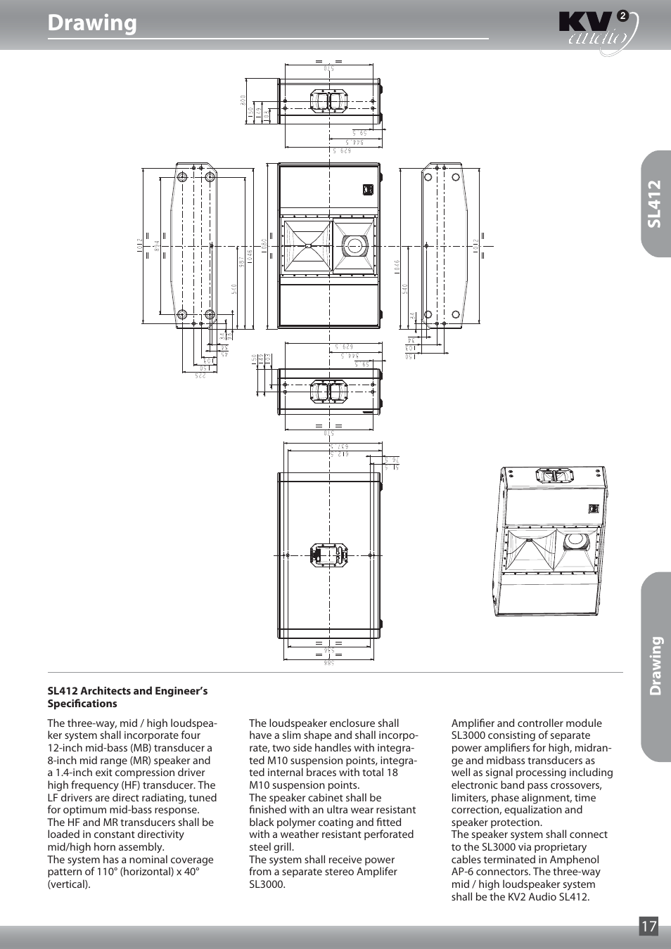 Drawing, Sl412 | KV2 Audio SL2.15 User Manual | Page 17 / 28