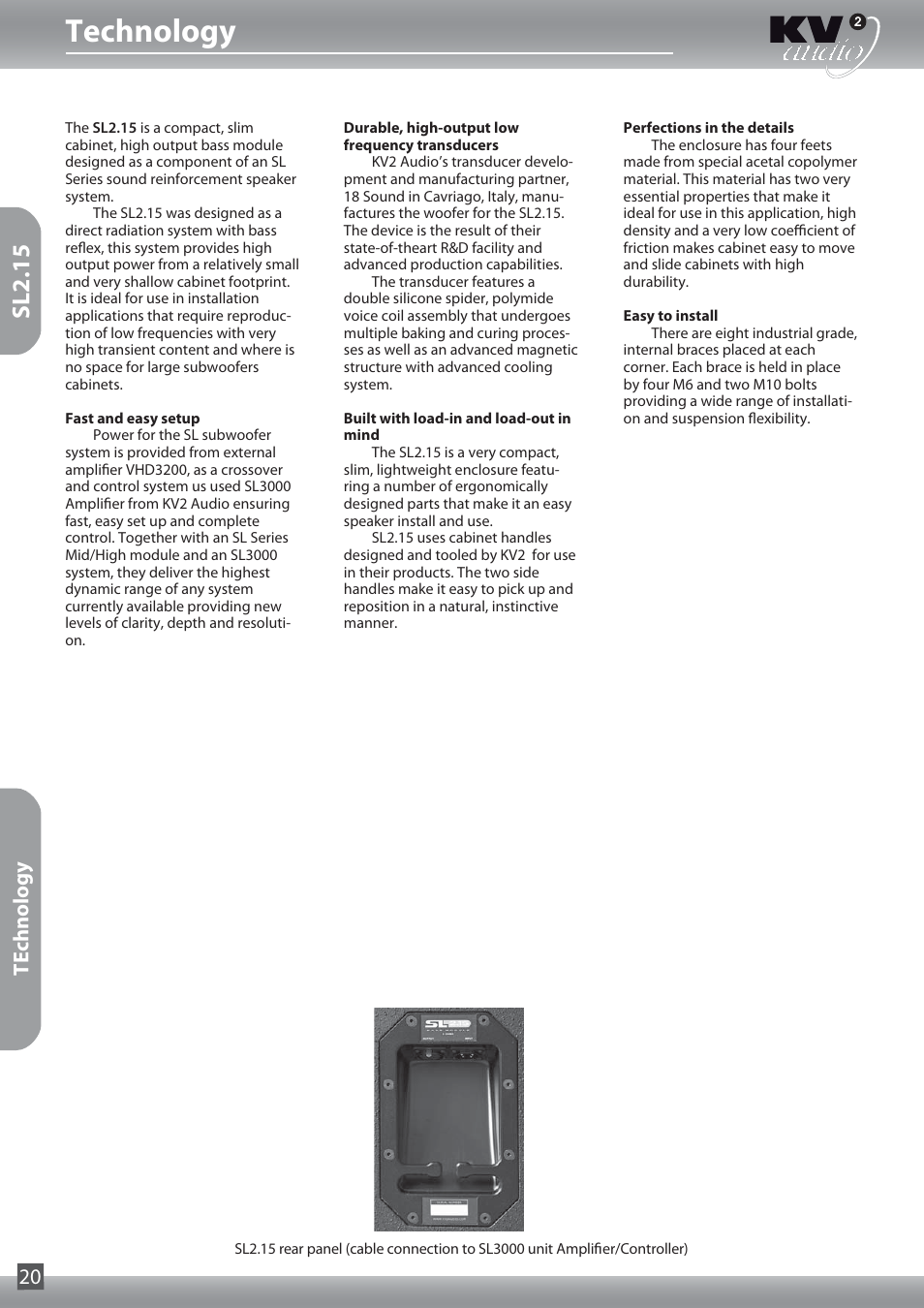 Technology, Sl2.15, Technology 20 | KV2 Audio SL2.15 User Manual | Page 20 / 28