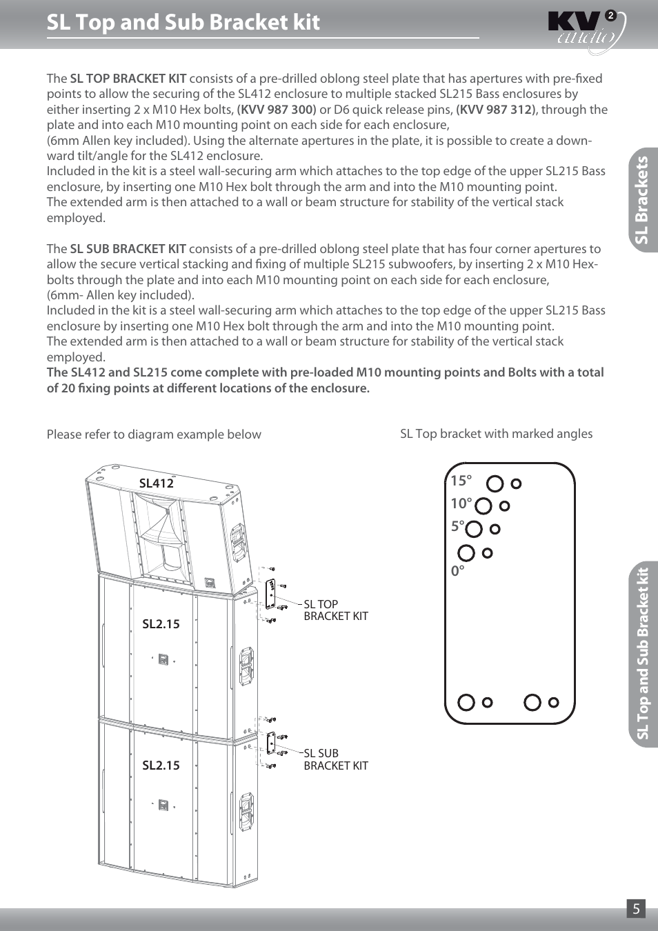 Sl top and sub bracket kit | KV2 Audio SL Brackets User Manual | Page 5 / 8