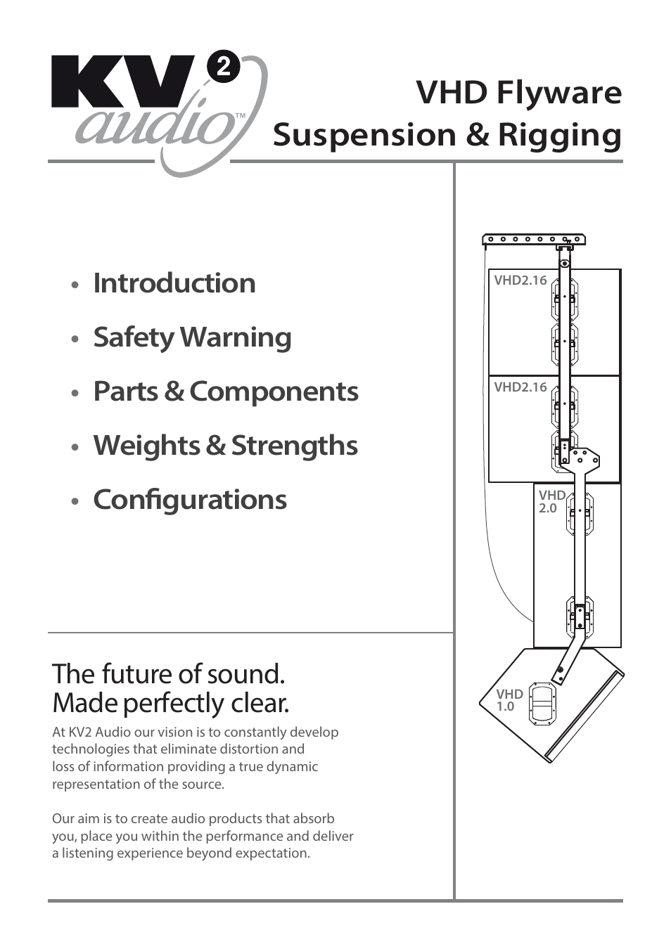 KV2 Audio VHD Flyware, Suspension & Rigging User Guide User Manual | 12 pages