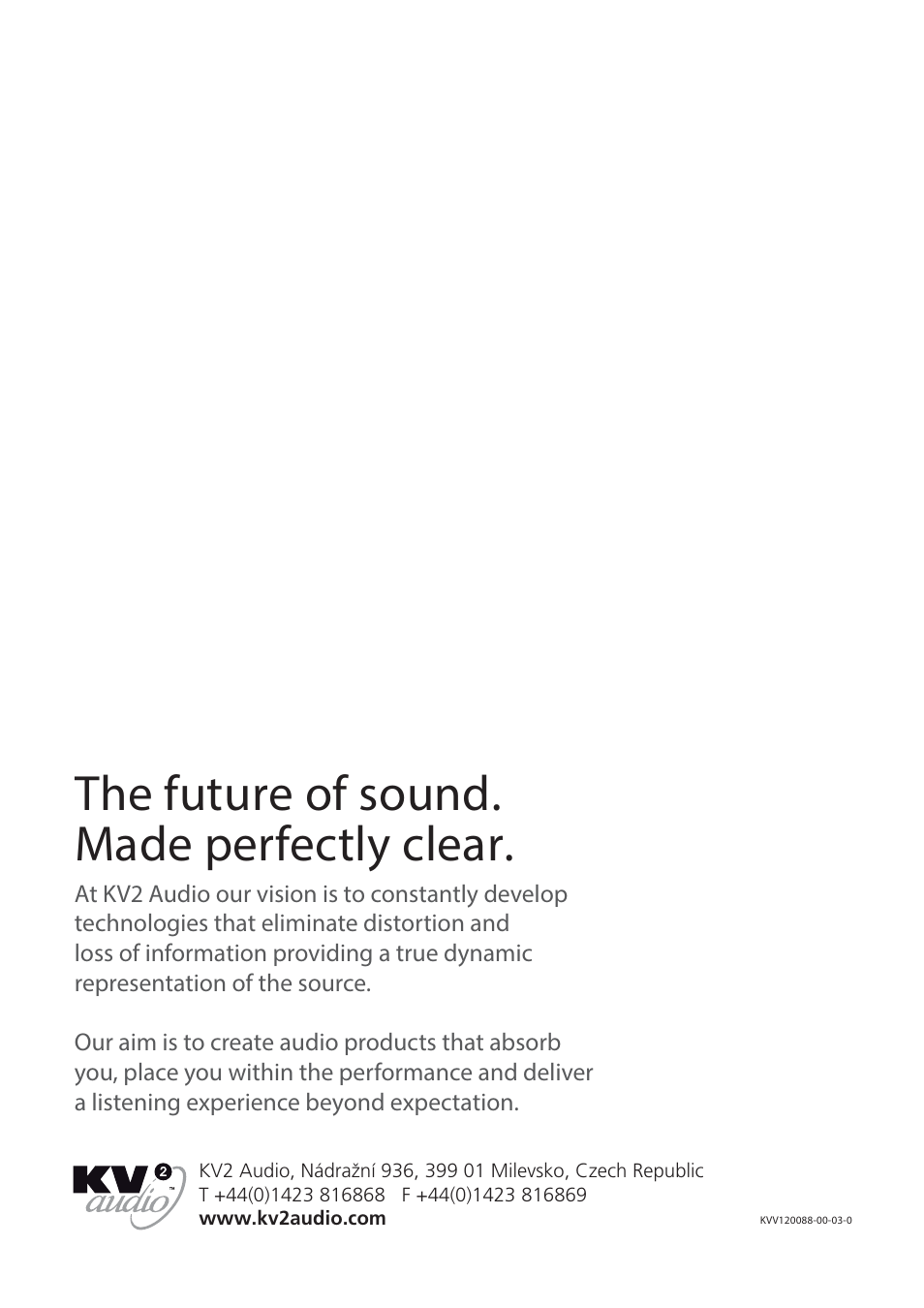 The future of sound. made perfectly clear | KV2 Audio VHD Flyware, Suspension & Rigging User Guide User Manual | Page 12 / 12
