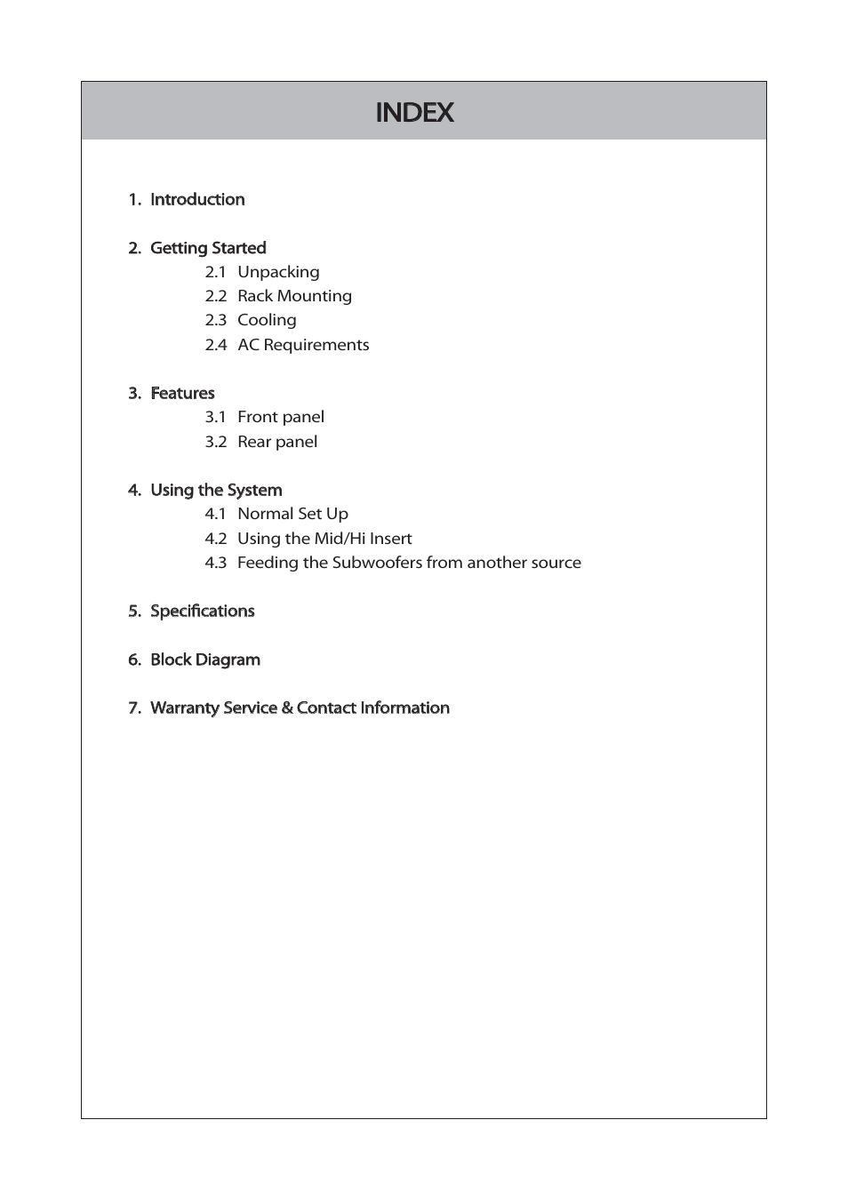 Index | KV2 Audio EPAK2500R User Manual | Page 3 / 16