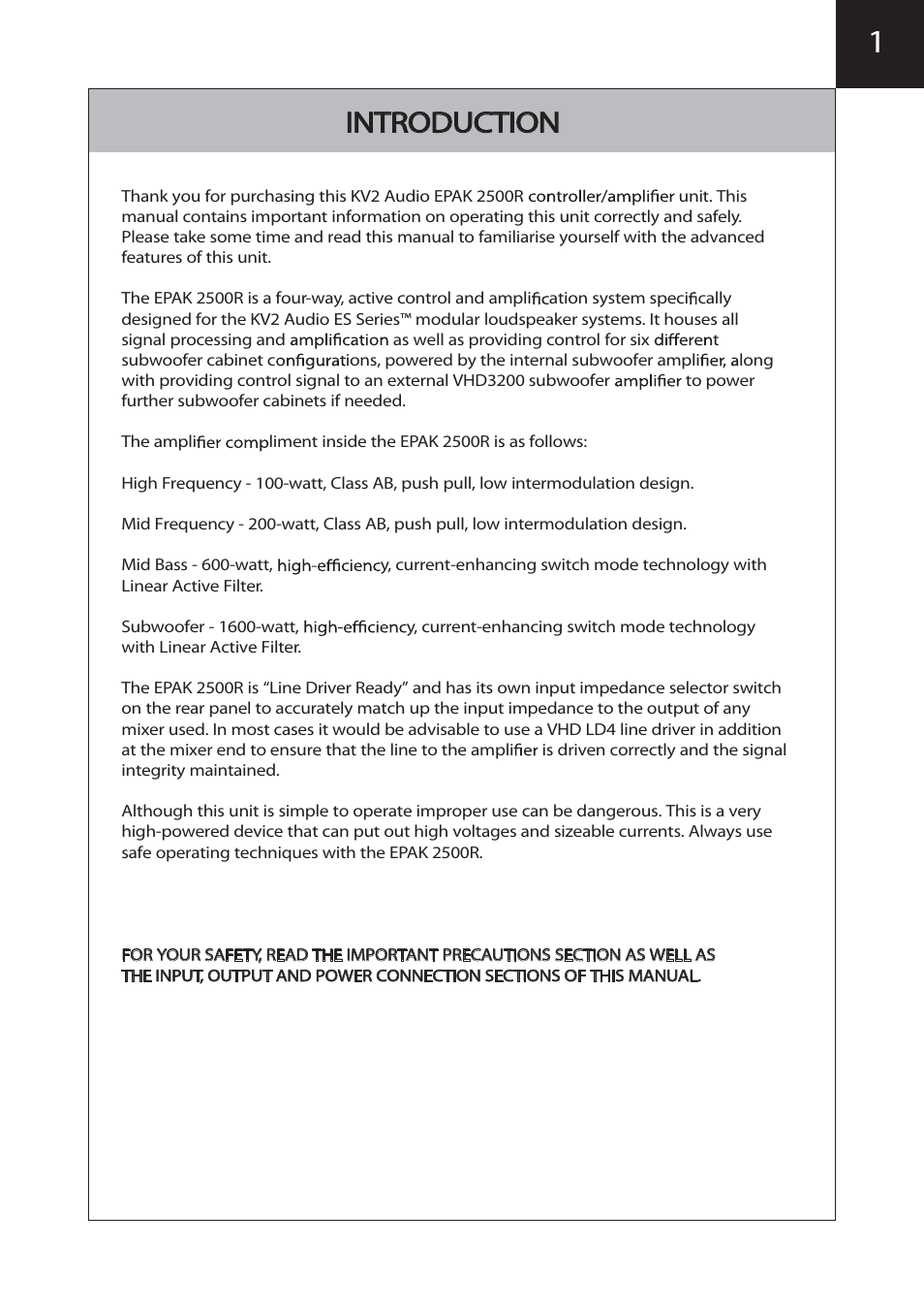Introduction | KV2 Audio EPAK2500R User Manual | Page 4 / 16