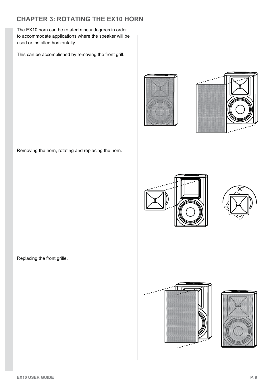 Chapter 3: rotating the ex10 horn | KV2 Audio EX10 User Manual | Page 9 / 12