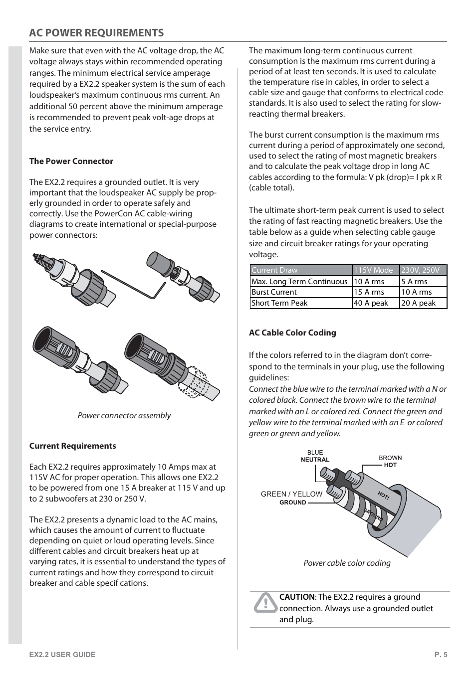 Ac power requirements | KV2 Audio EX2.2 User Manual | Page 5 / 12