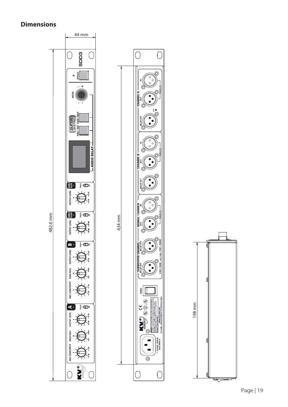 Dimensions | KV2 Audio SDD3 User Manual | Page 19 / 24