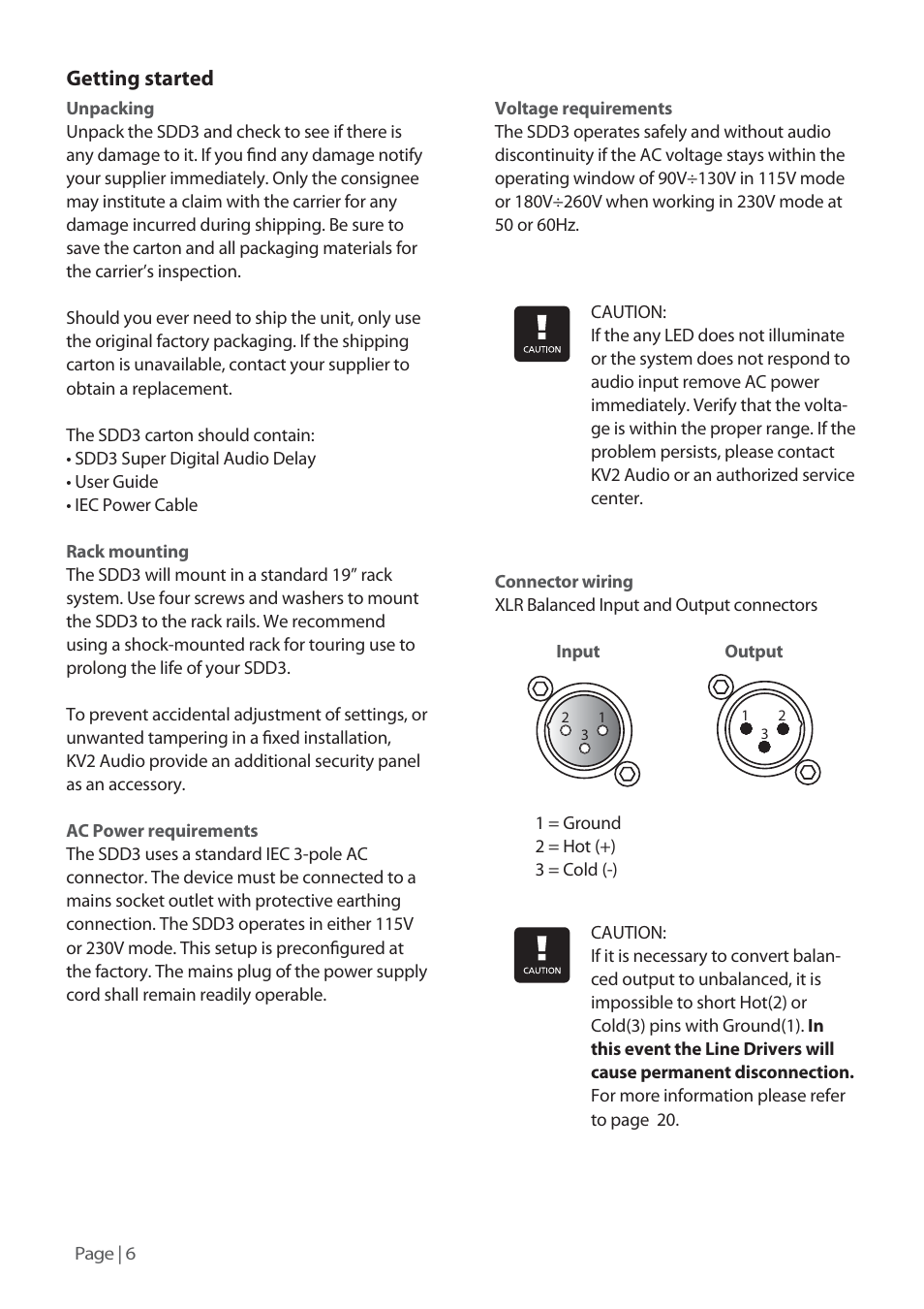 Getting started | KV2 Audio SDD3 User Manual | Page 6 / 24