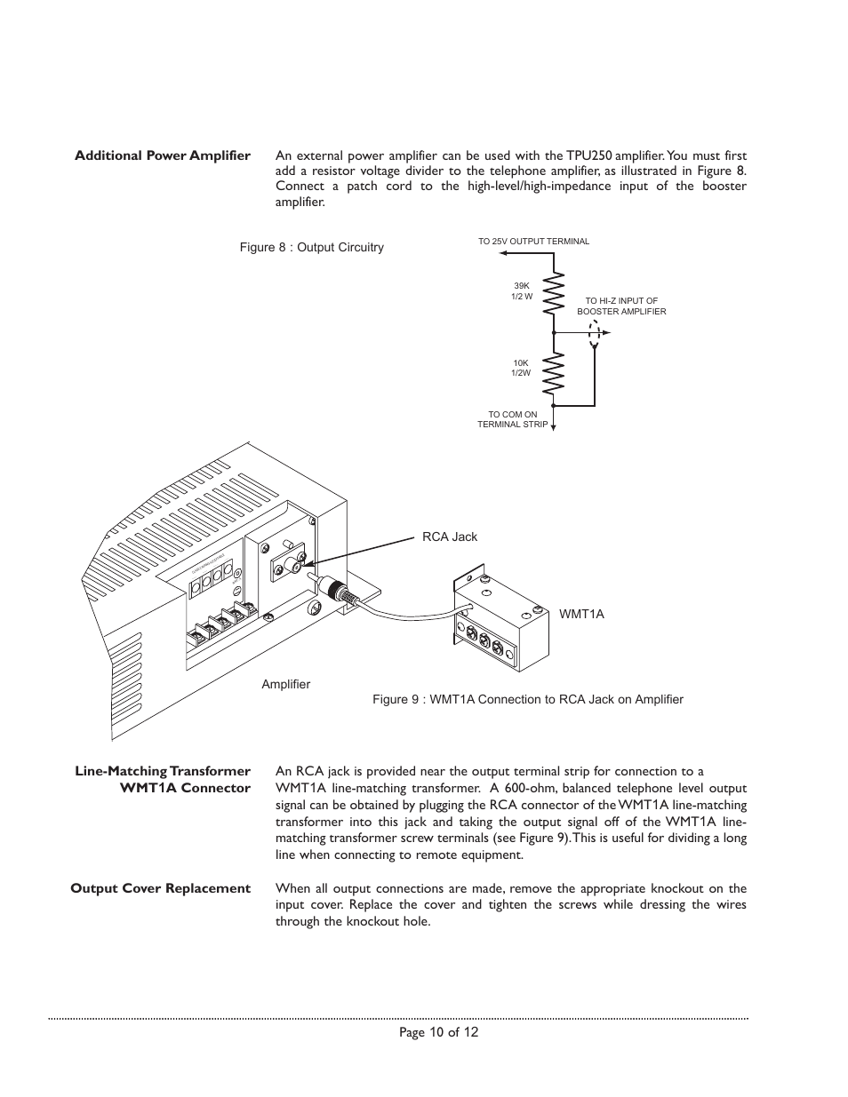 Bogen TPU250 User Manual | Page 10 / 12